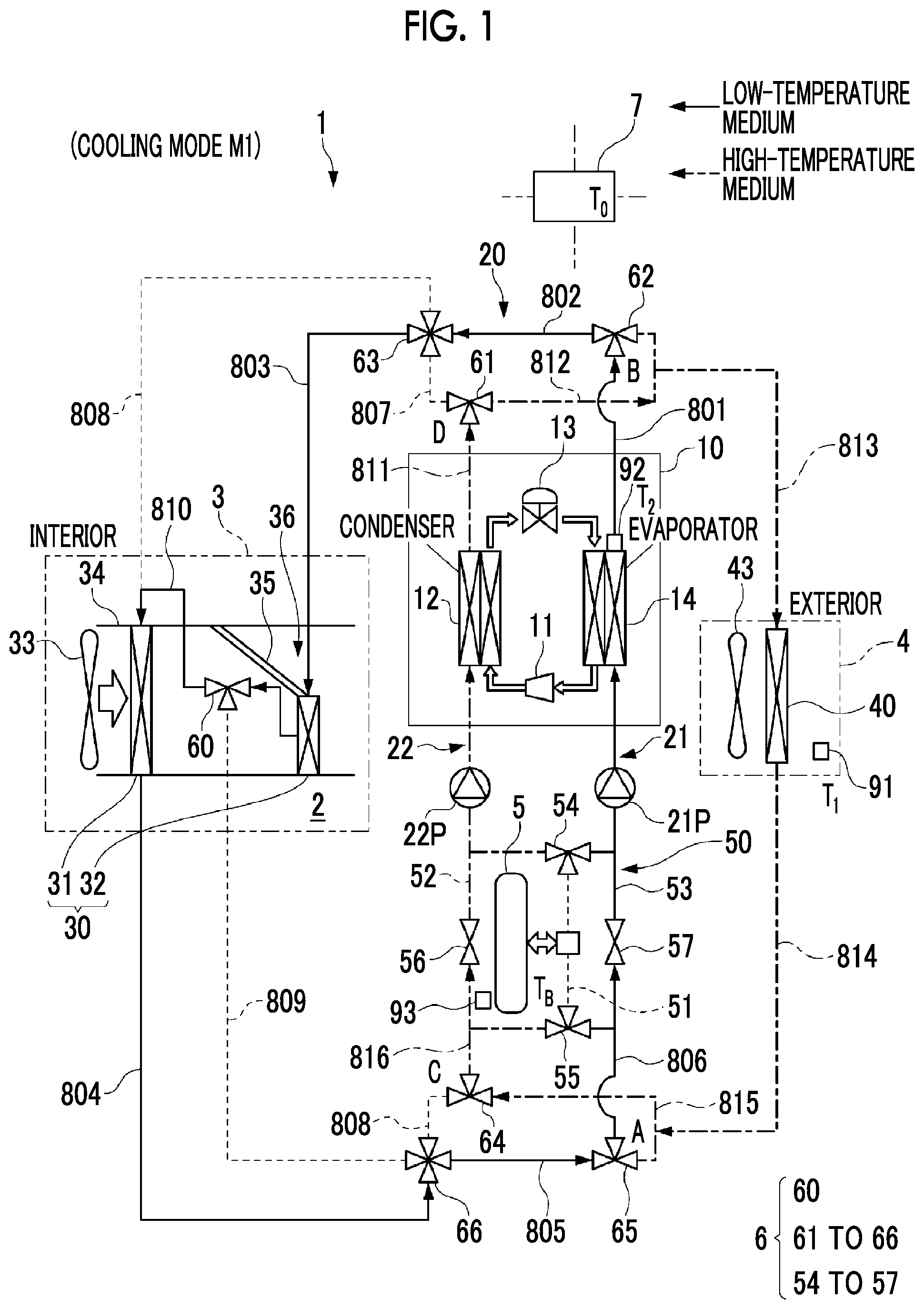 Patent US12472801 — Vehicle air conditioning system and vehicle air conditioning method — Figure 1