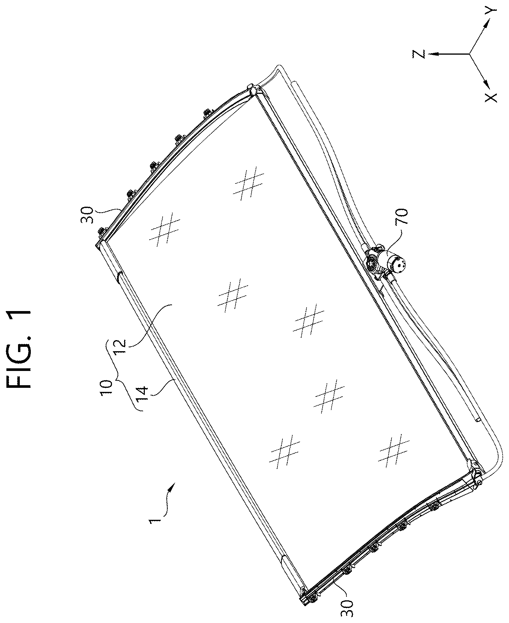 Patent US12472803 Figure 1 – Shaft assembly, apparatus for shading window and apparatus for luggage screen of automobile having shaft assembly