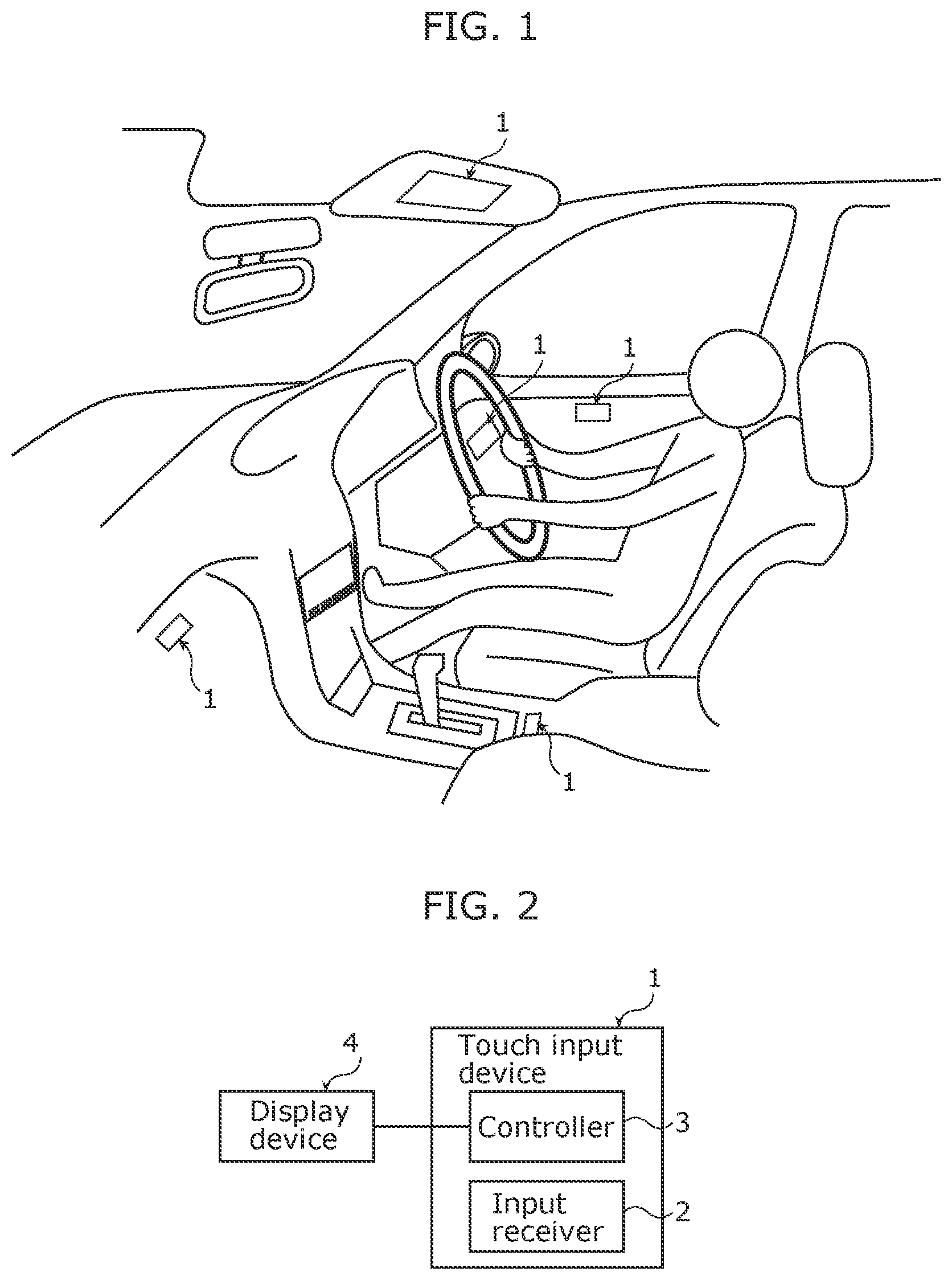 Patent US12472816 — Touch input device and method of manufacturing operation panel — Figure 1