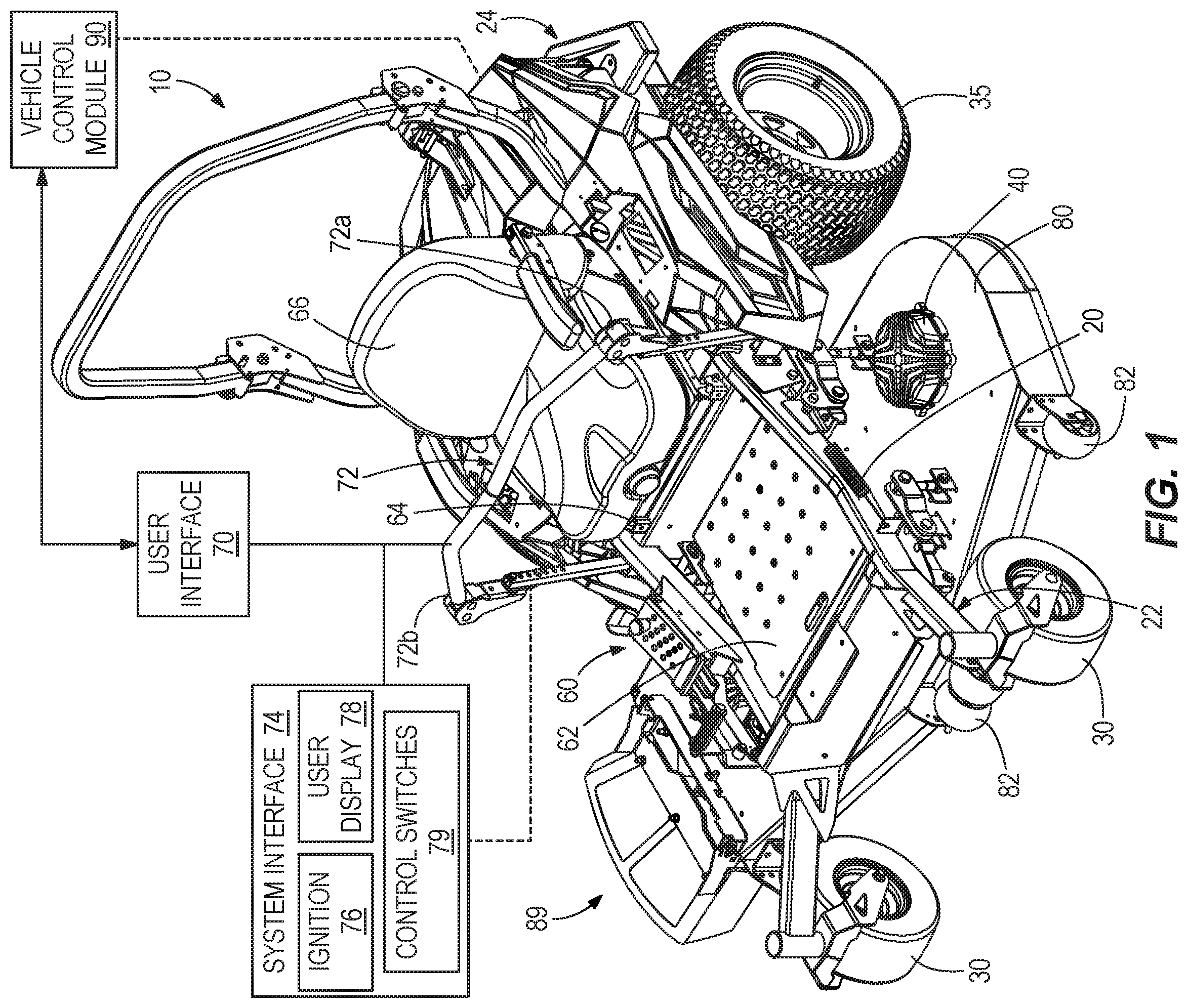 Patent US12472839 — Power source and control system for a lawn mower — Figure 1