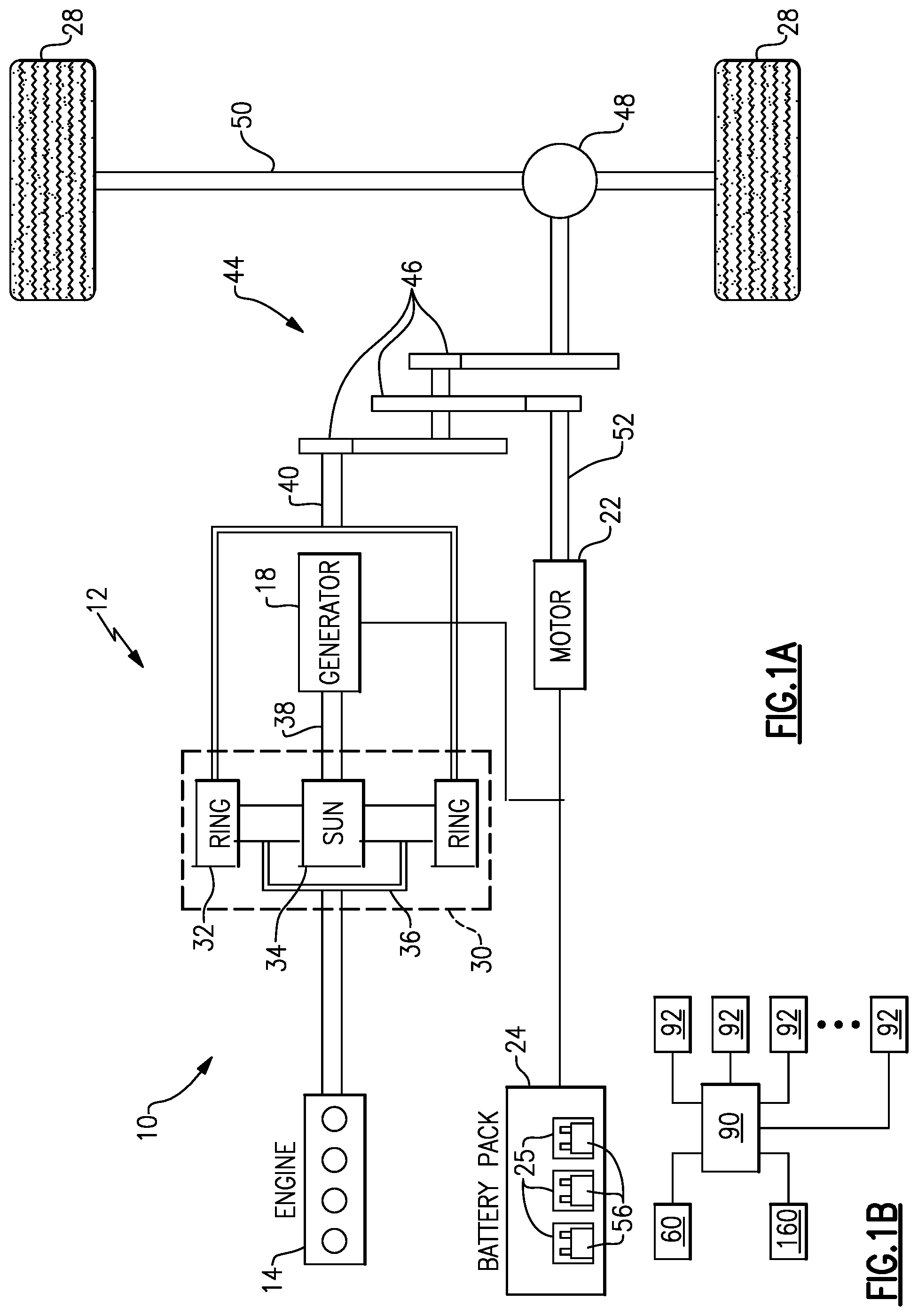 Patent US12472846 — Thermal management system for electrified vehicle using power electronics heat for heating a battery — Figure 1