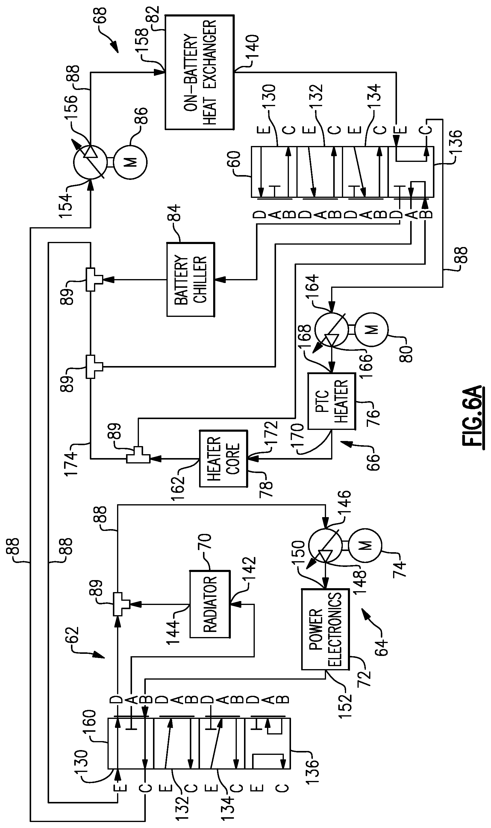 Patent US12472846 Figure 9 – Thermal management system for electrified vehicle using power electronics heat for heating a battery