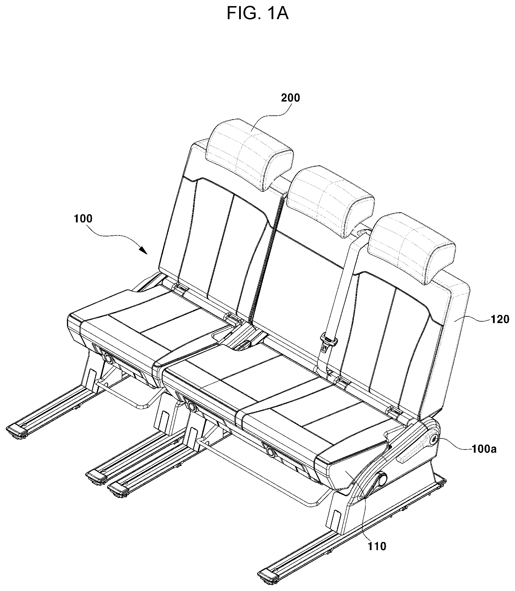 Patent US12472855 — Foldable seat apparatus for multi-purpose vehicle — Figure 1