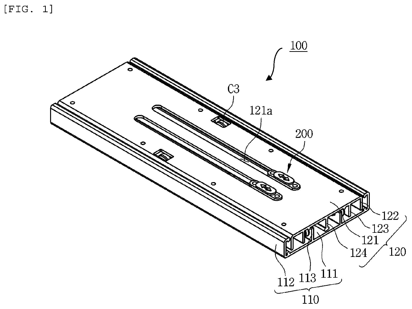 Patent US12472876 Figure 1 – Sliding transport apparatus of storage portion for vehicle