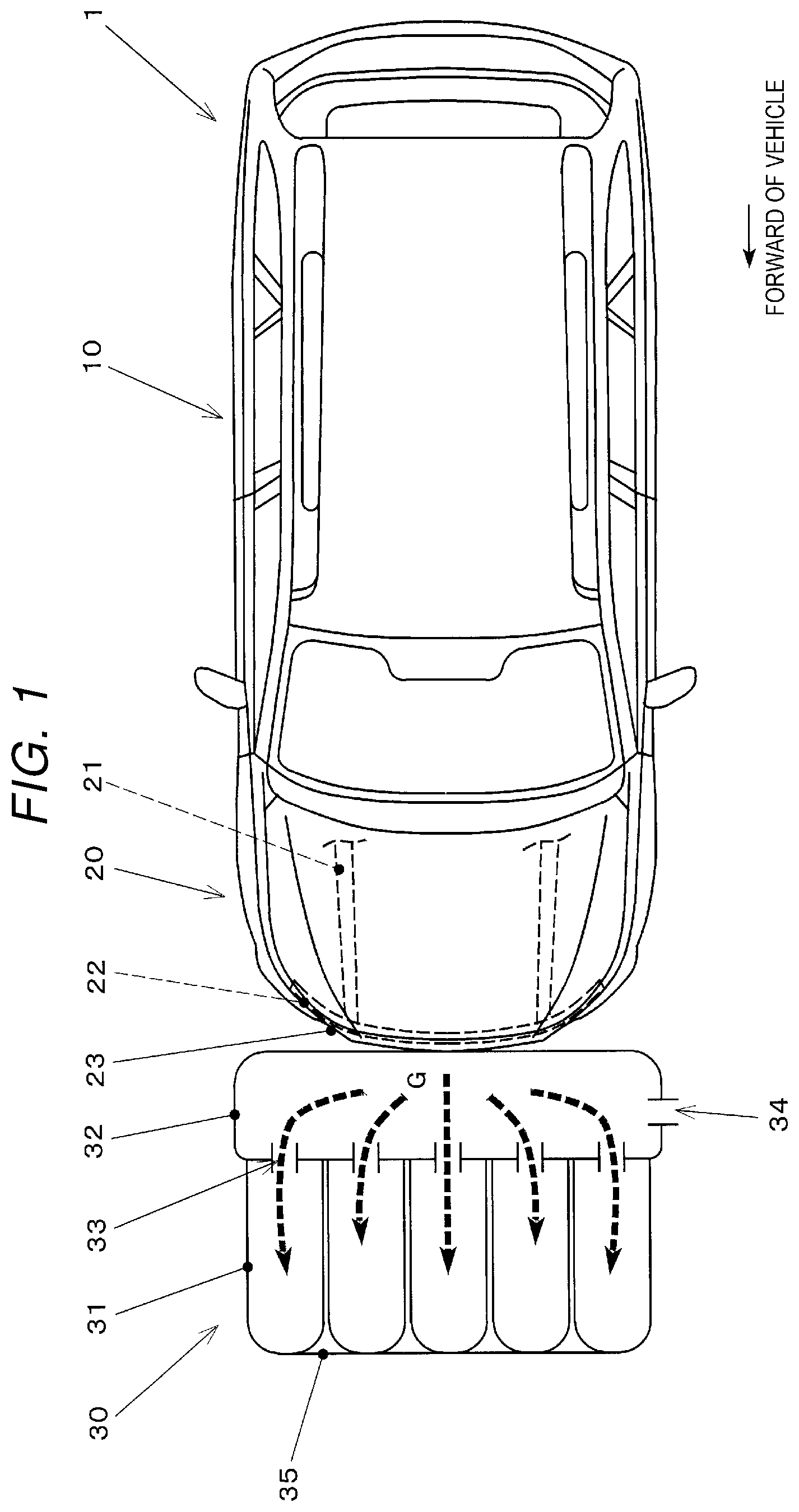 Patent US12472896 Figure 1 – Airbag apparatus