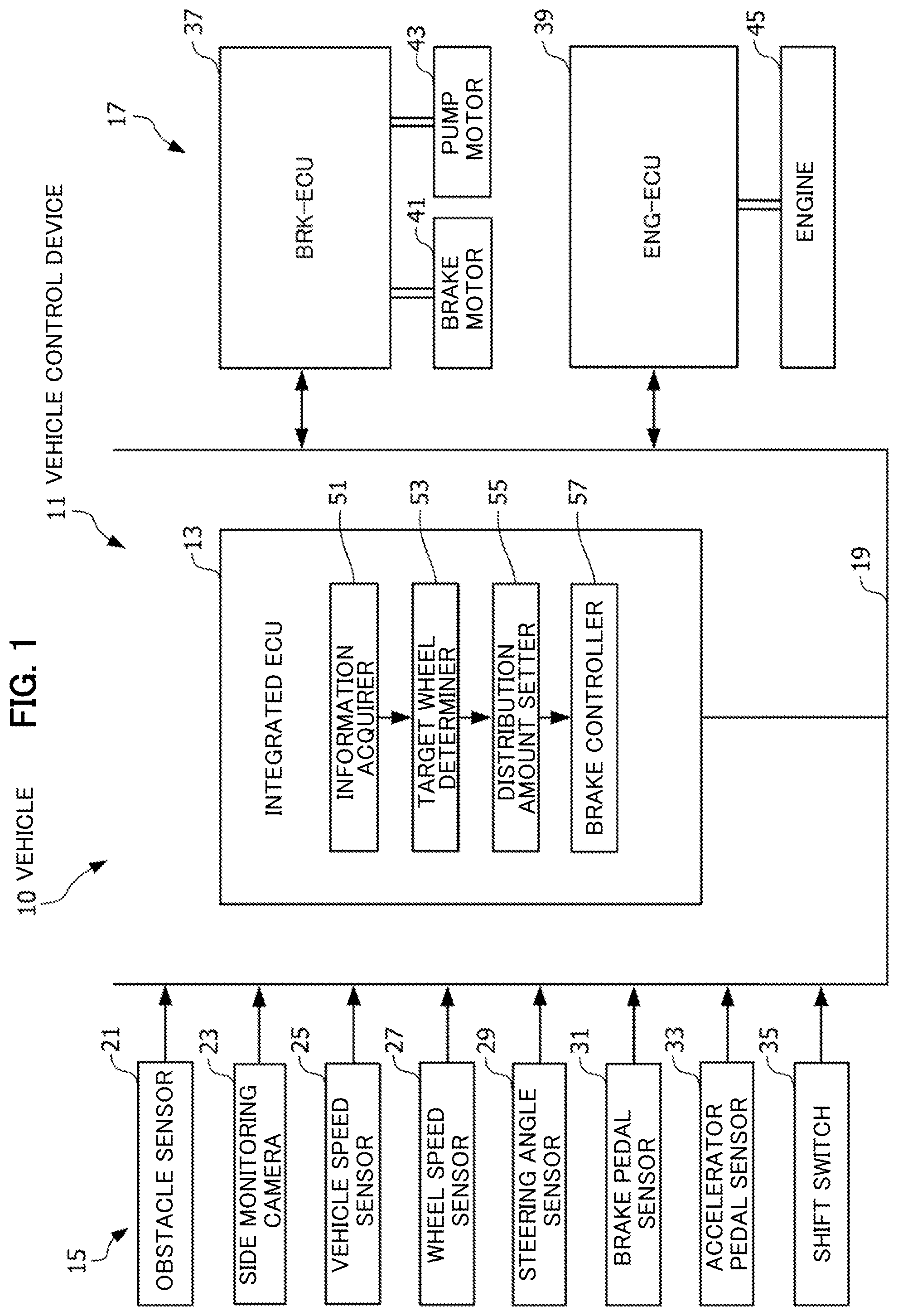 Patent US12472916 Figure 1 – Vehicle control device