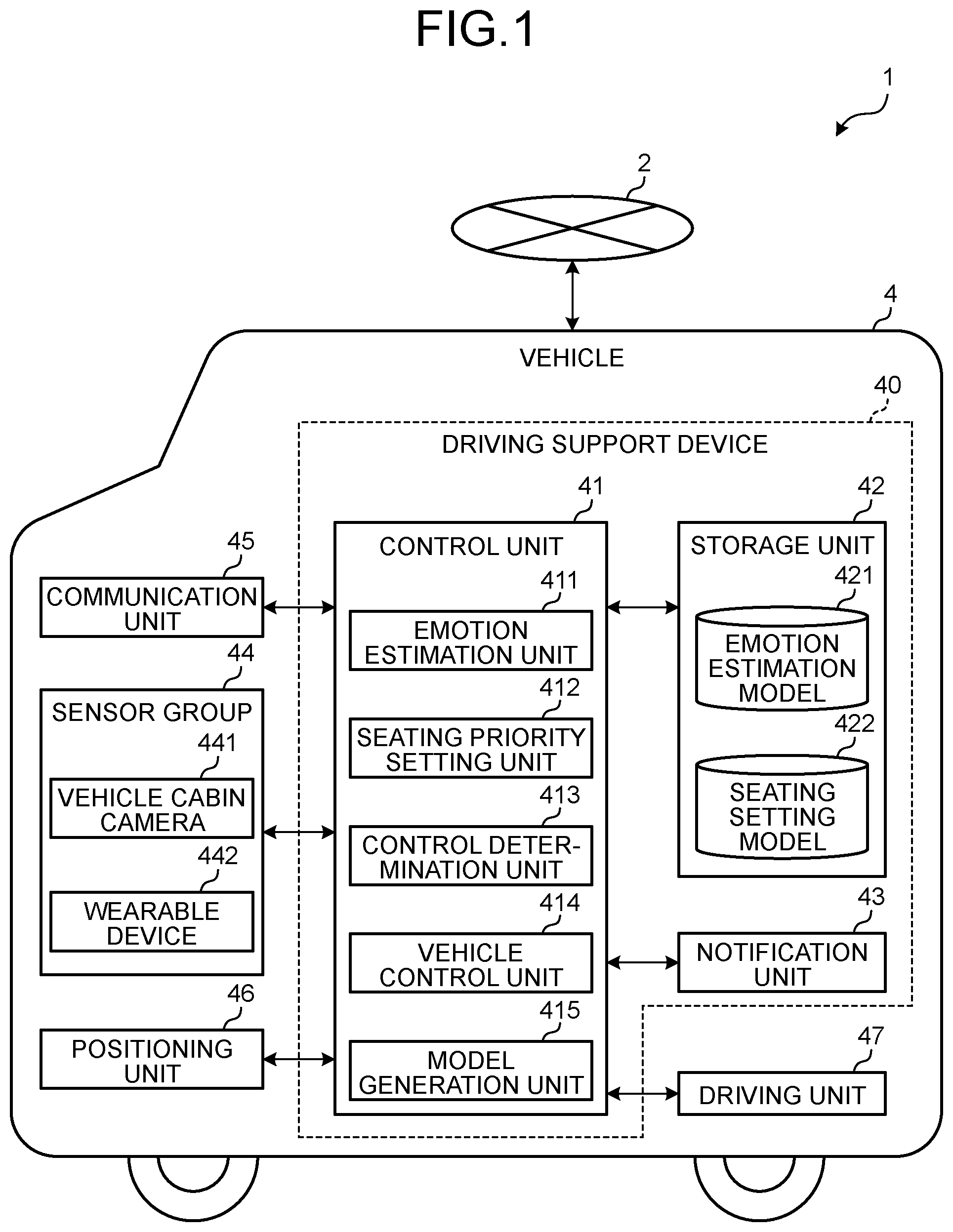 Patent US12472922 — Driving support device — Figure 1