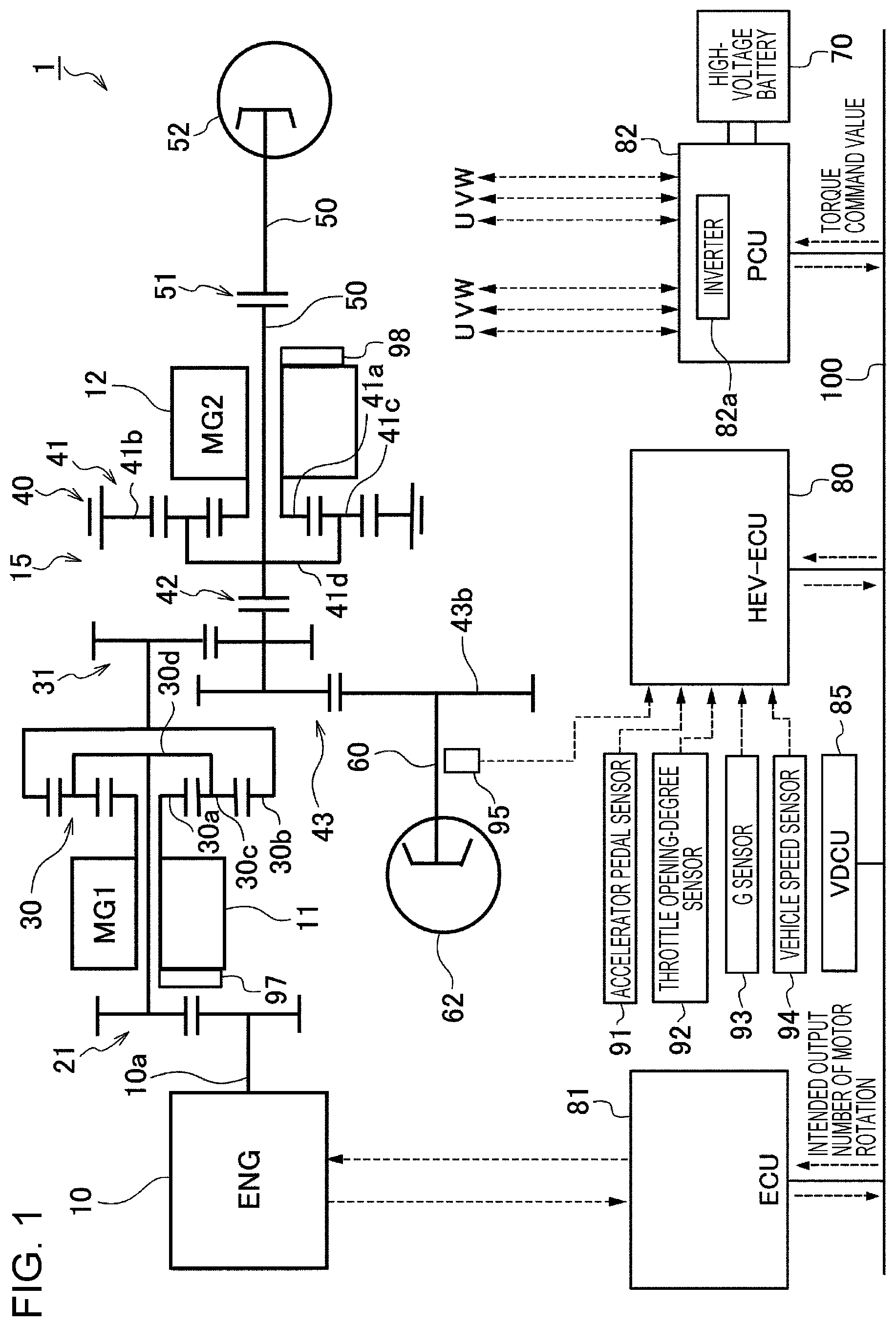 Patent US12472923 — Hybrid all-wheel-drive vehicle — Figure 1