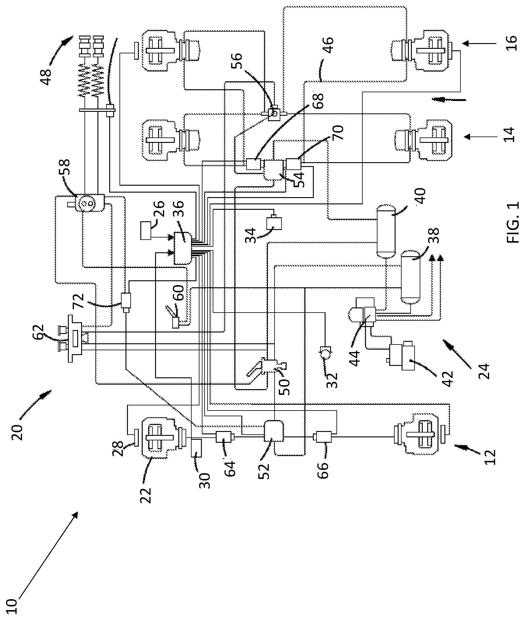 Patent US12472962 — System and method for testing vehicle brake and steering systems — Figure 1