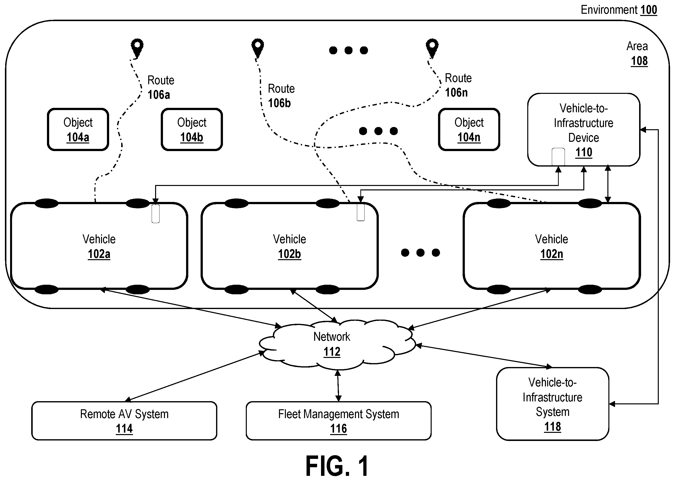 Patent US12472966 Figure 1 – Optimizing alerts for vehicles experiencing stuck conditions