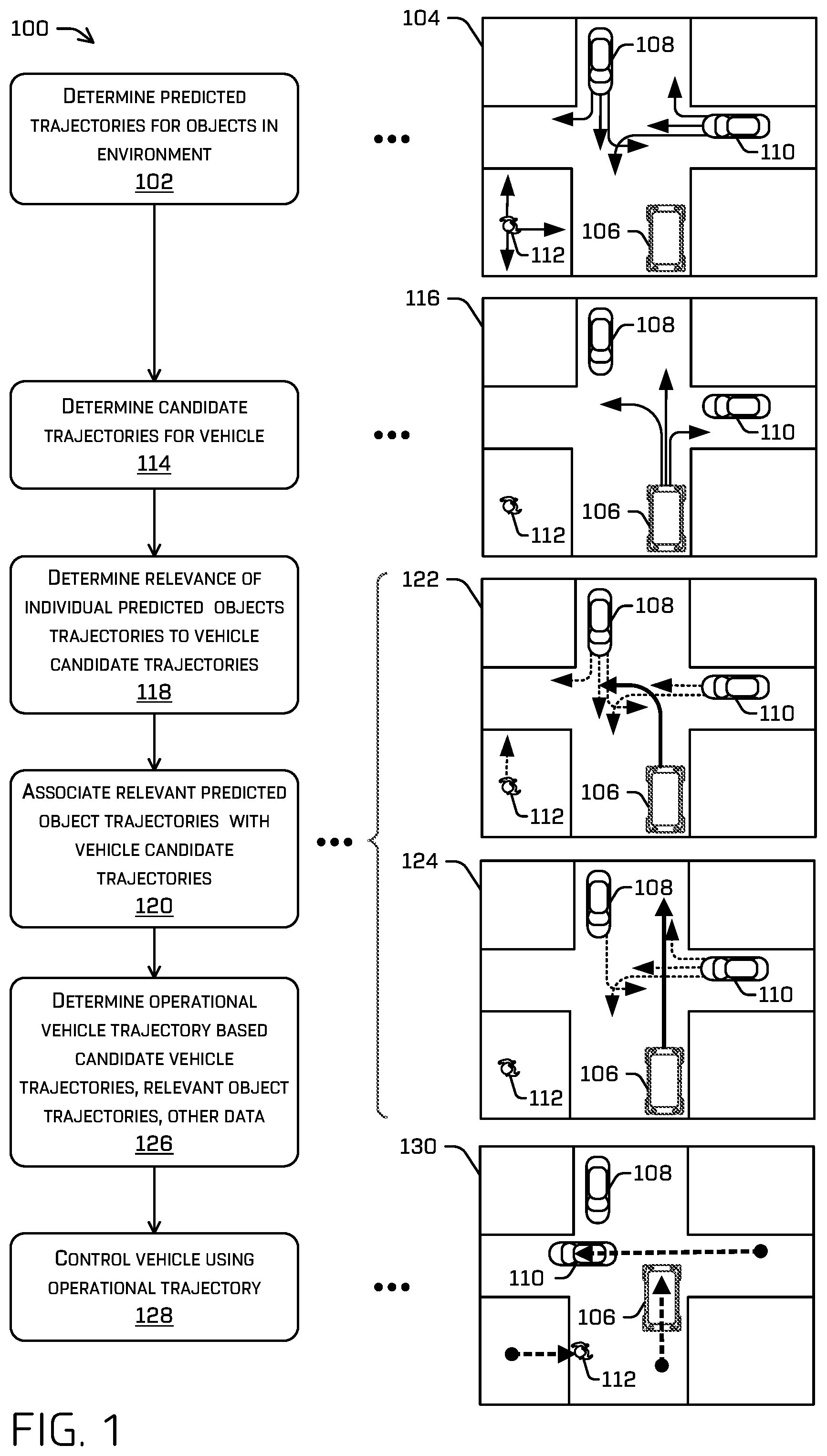 Patent US12472980 — Object relevance filtering — Figure 1