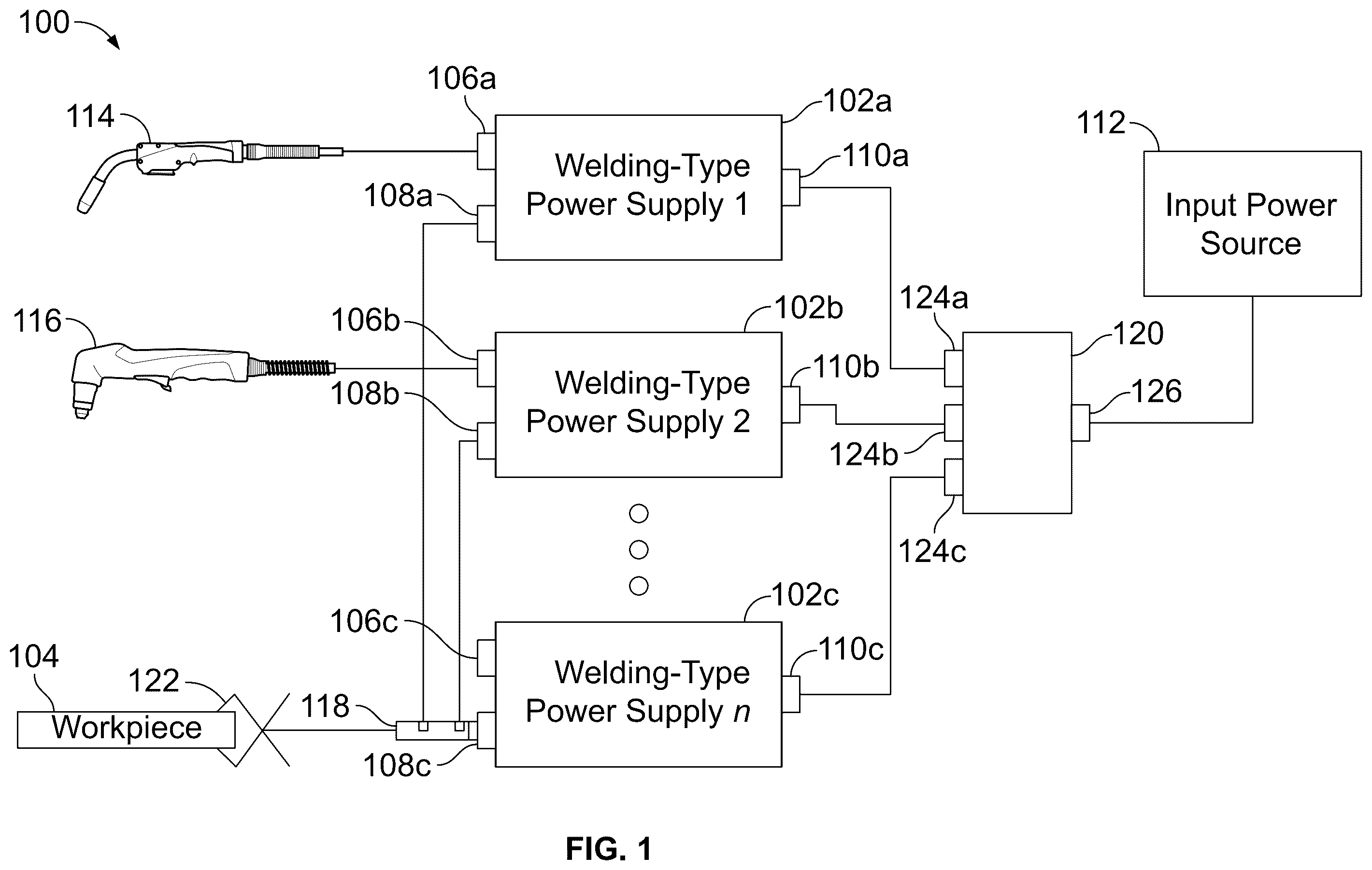 Patent US12479039 — Systems and methods to have multiple welding-type power supplies concurrently set up — Figure 1
