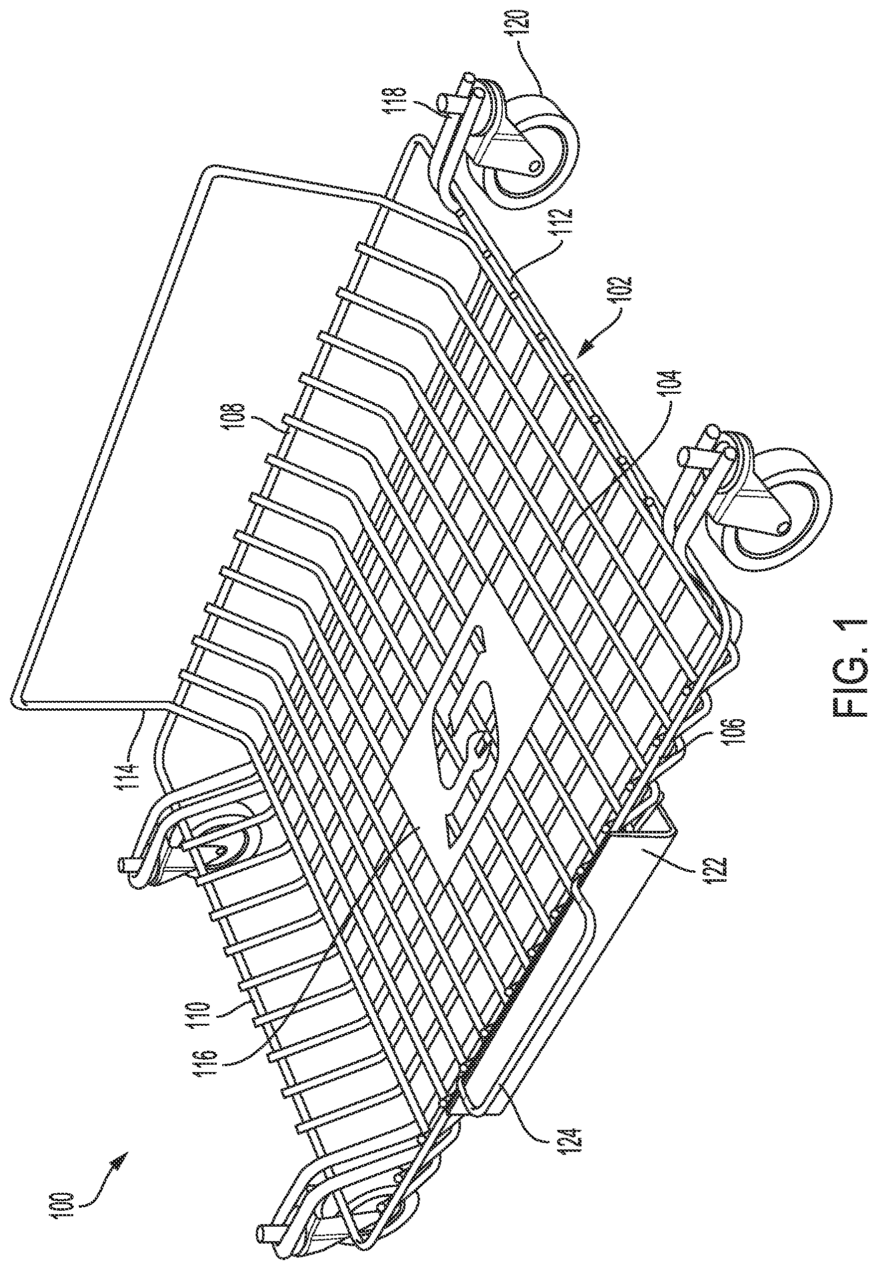 Patent US12479081 — Storage bin with retaining feature — Figure 1