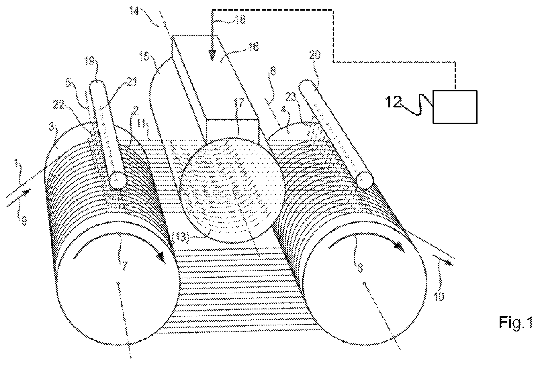 Patent US12479128 — Method for producing semiconductor wafers using a wire saw, wire saw, and semiconductor wafers made of monocrystalline silicon — Figure 1