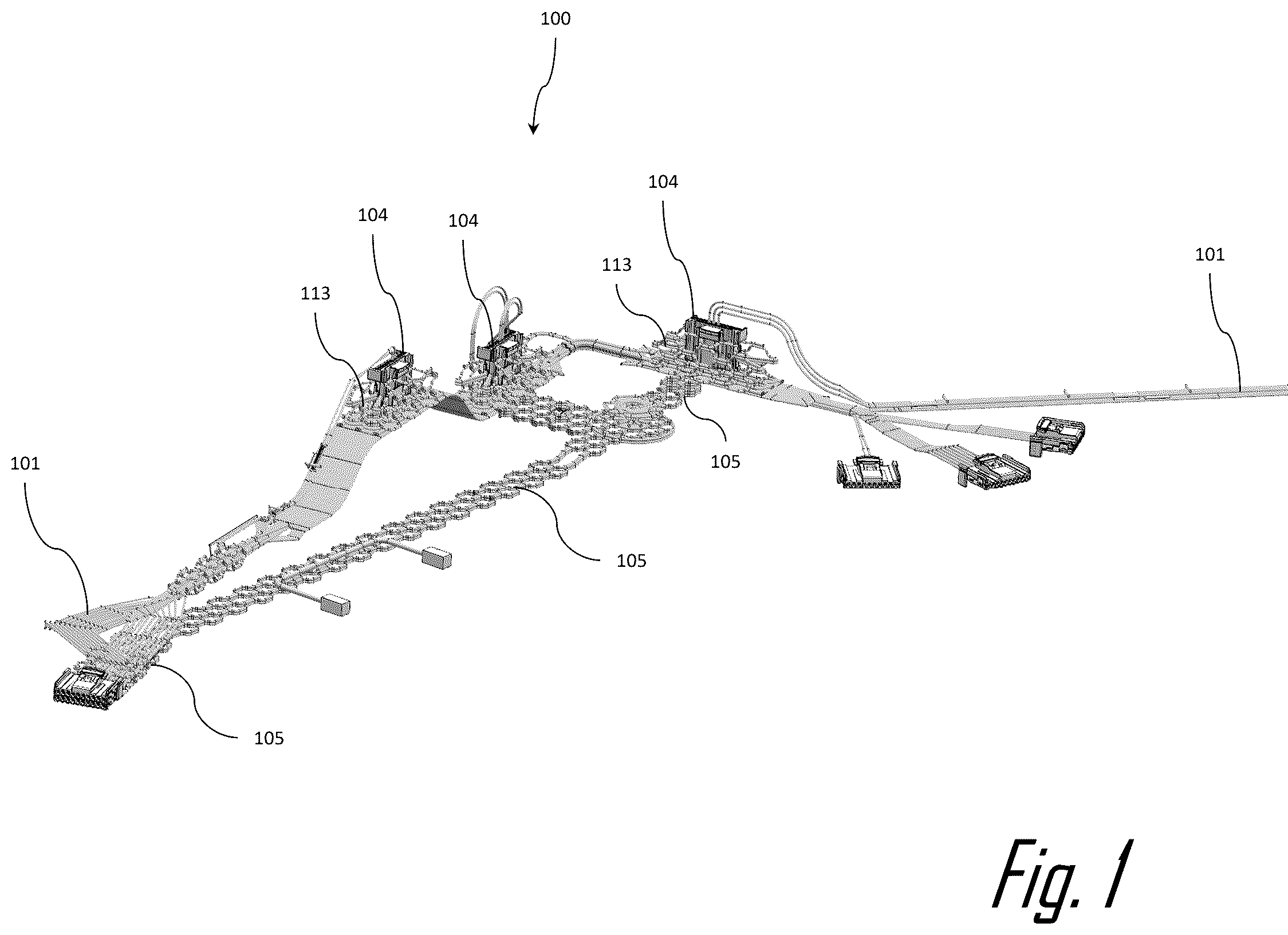 Patent US12479156 — Electrical wiring harness assembly and process for manufacturing same — Figure 1