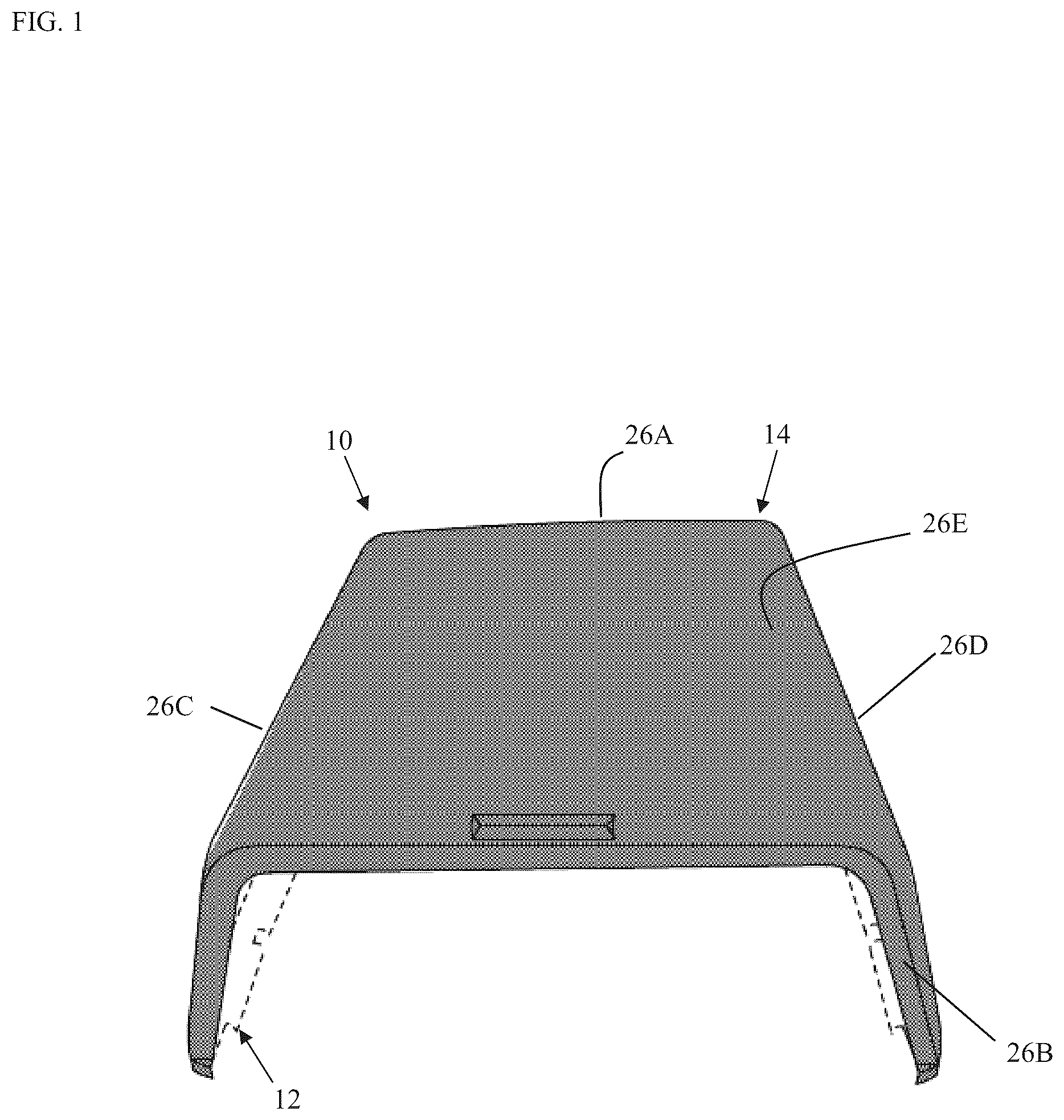 Patent US12479172 Figure 1 – Truck cap and method of making a truck cap using a closed-cavity bag molding process