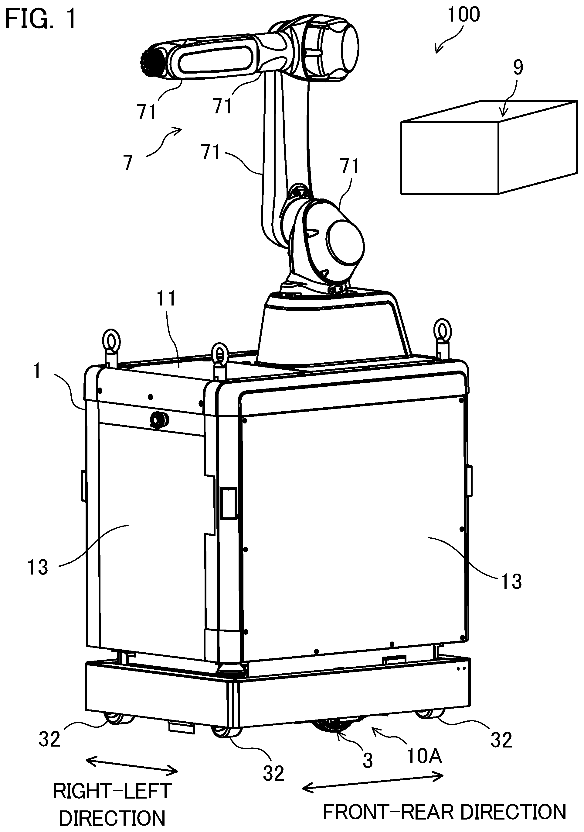 Patent US12479250 — Traveling car — Figure 1