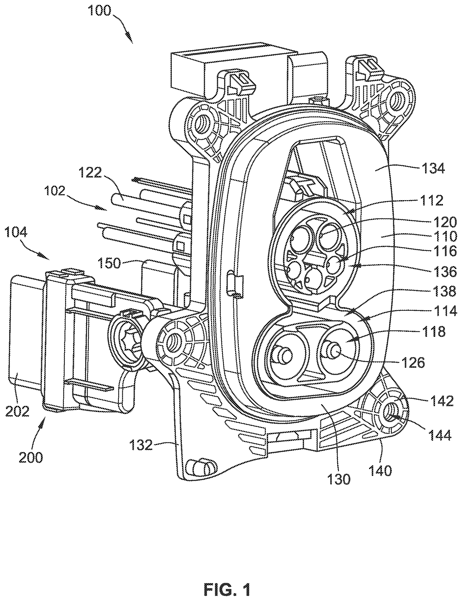 Patent US12479318 — Charging inlet assembly having a power harness — Figure 1