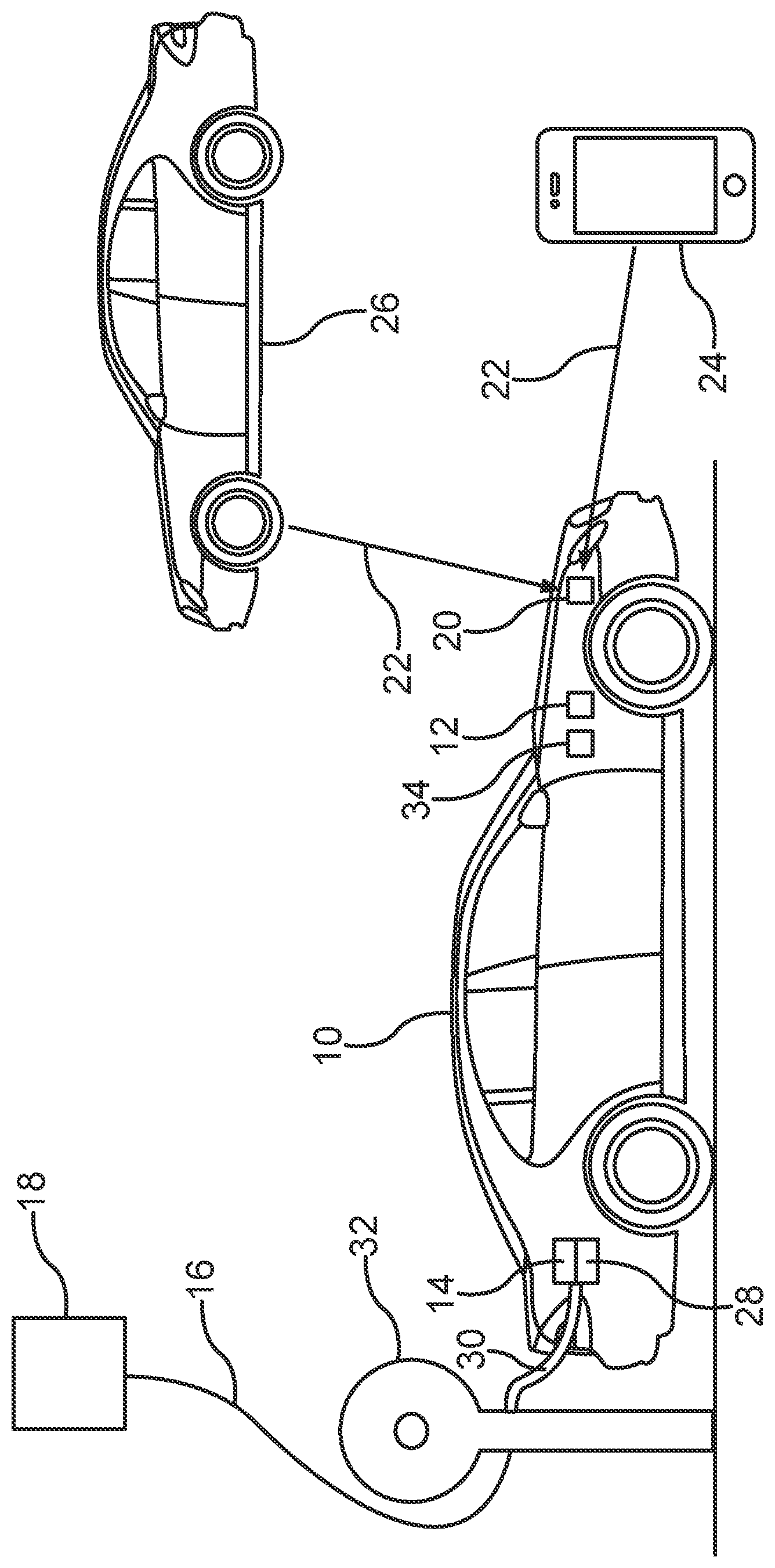 Patent US12479325 — Motor vehicle having a communication device, and method for transmitting a data package — Figure 1