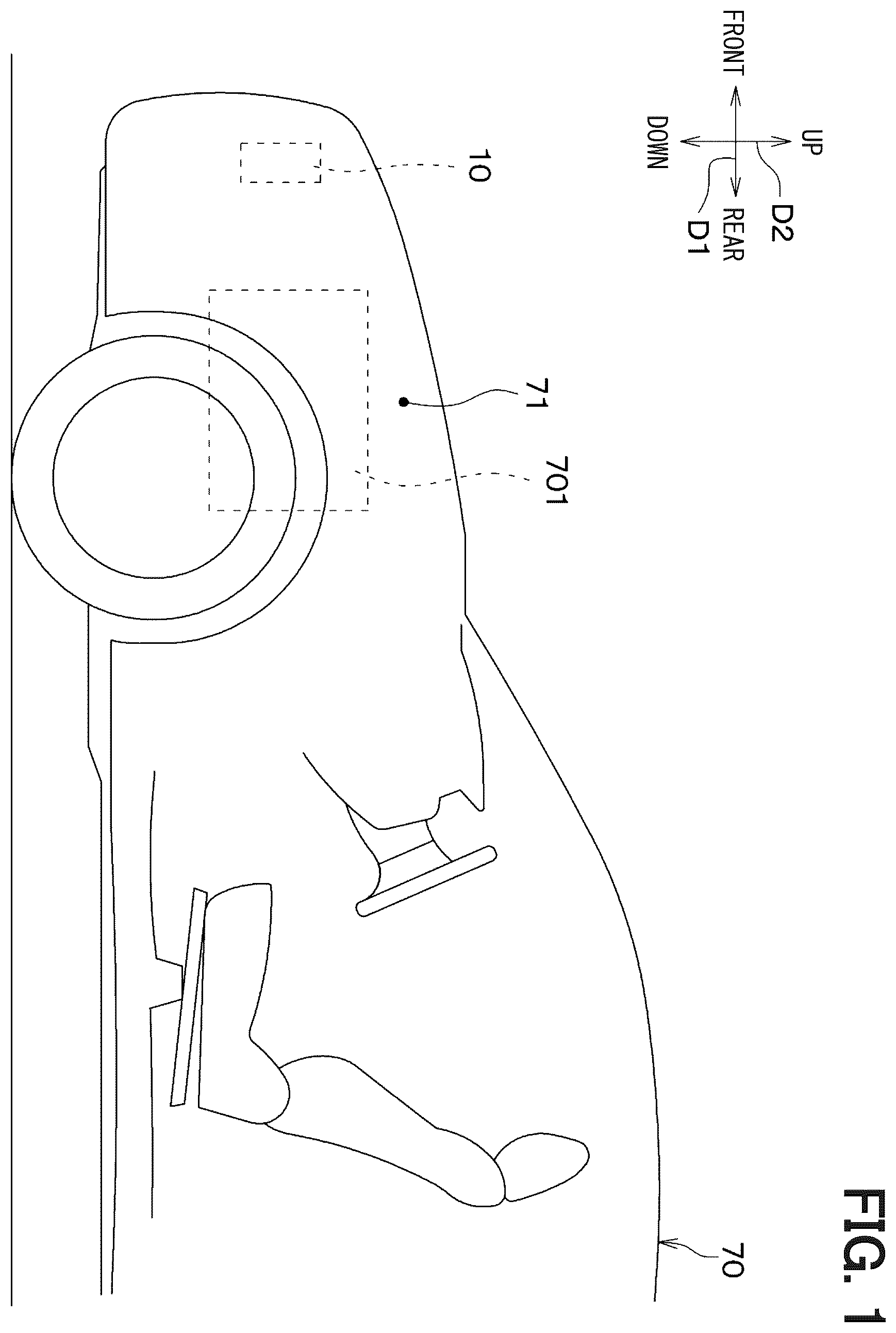 Patent US12479361 Figure 1 – Proximity alarm device