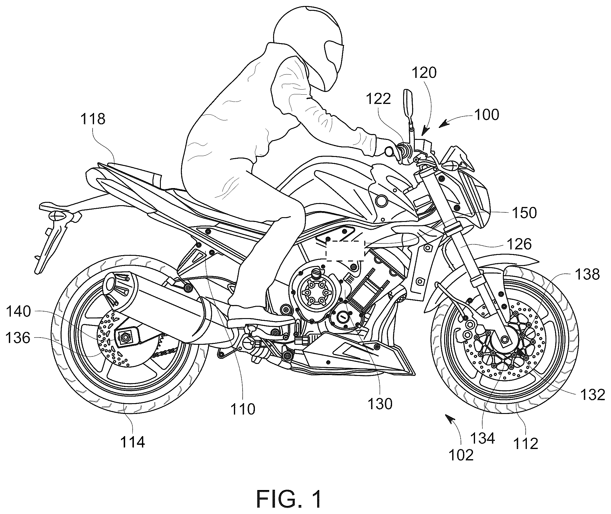 Patent US12479407 — Reverse assist system for saddle riding vehicle and method thereof — Figure 1