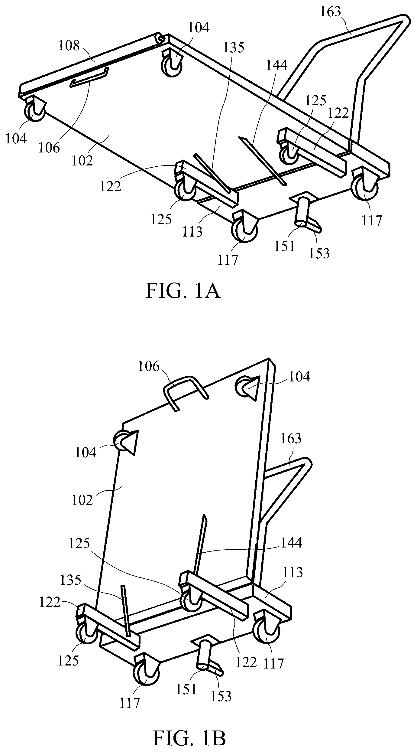 Patent US12479486 Figure 1 – Cart with a foldable platform