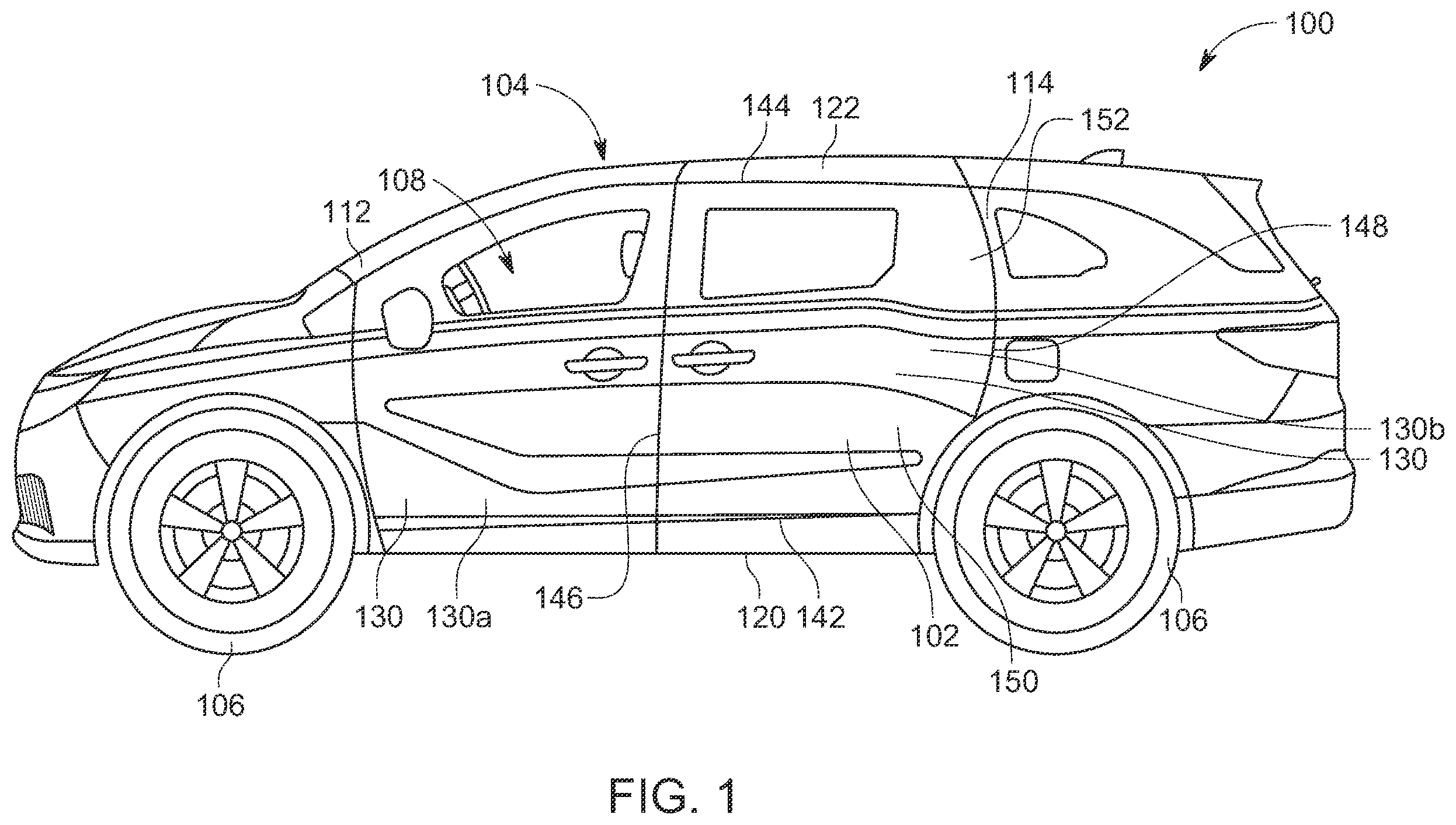 Patent US12479507 — Side structure for a vehicle — Figure 1