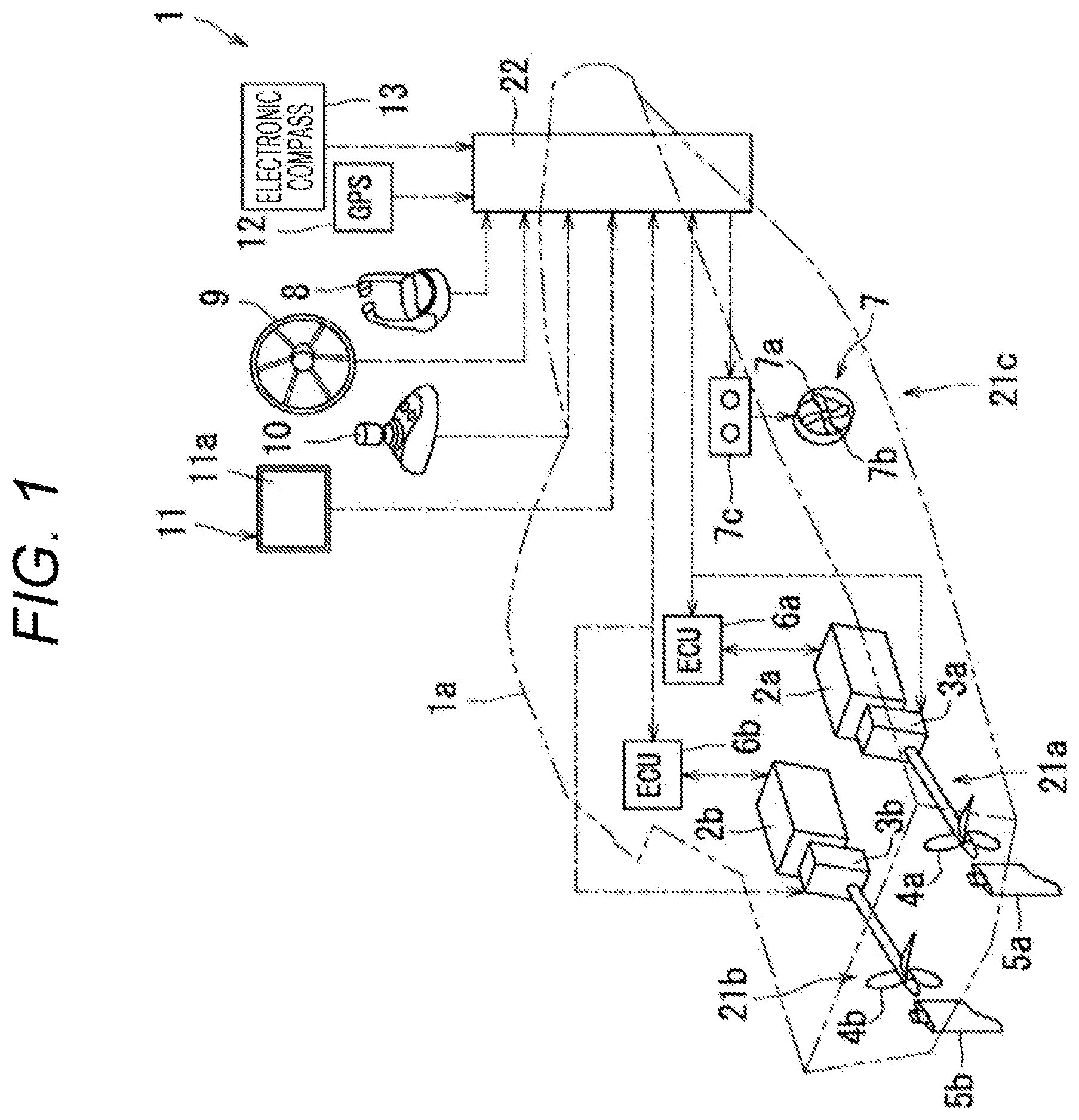 Patent US12479547 — Ship maneuvering device and ship — Figure 1