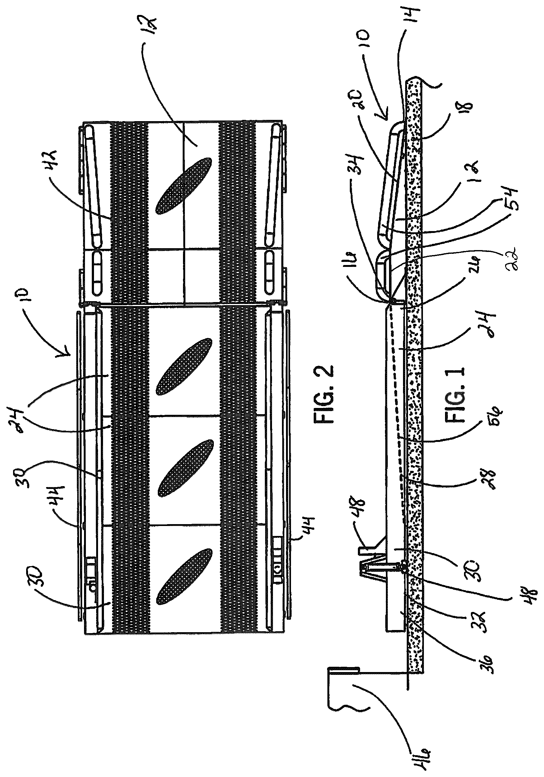 Patent US12479676 — Vehicle leveler with improved drainage — Figure 1