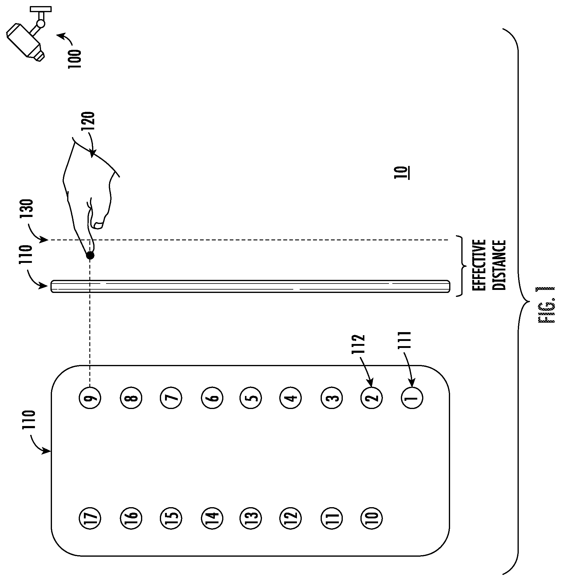 Patent US12479696 Figure 1 – Calibration method and system for virtual buttons, elevator and storage medium