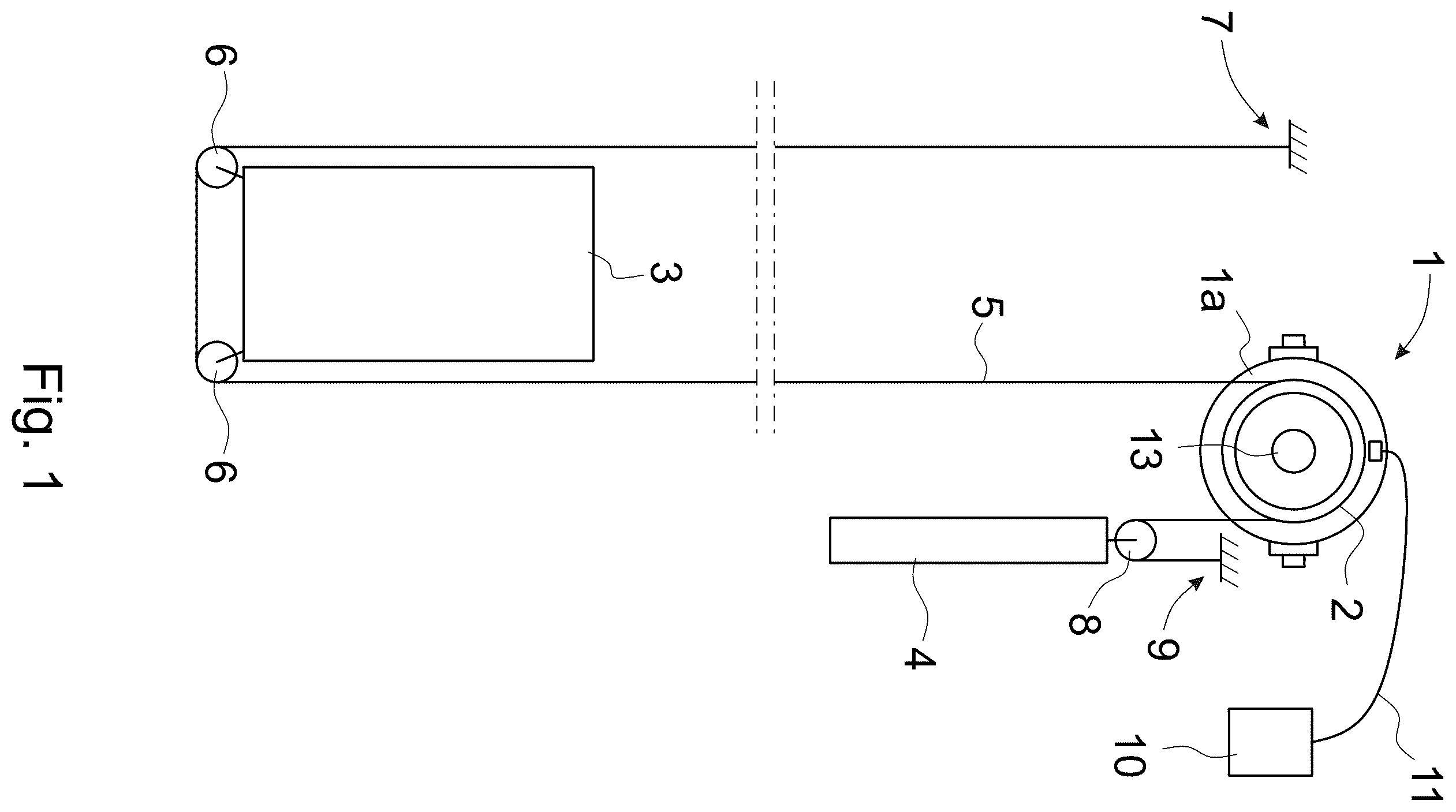 Patent US12479698 — Arrangement for detecting bearing failures in elevator — Figure 1