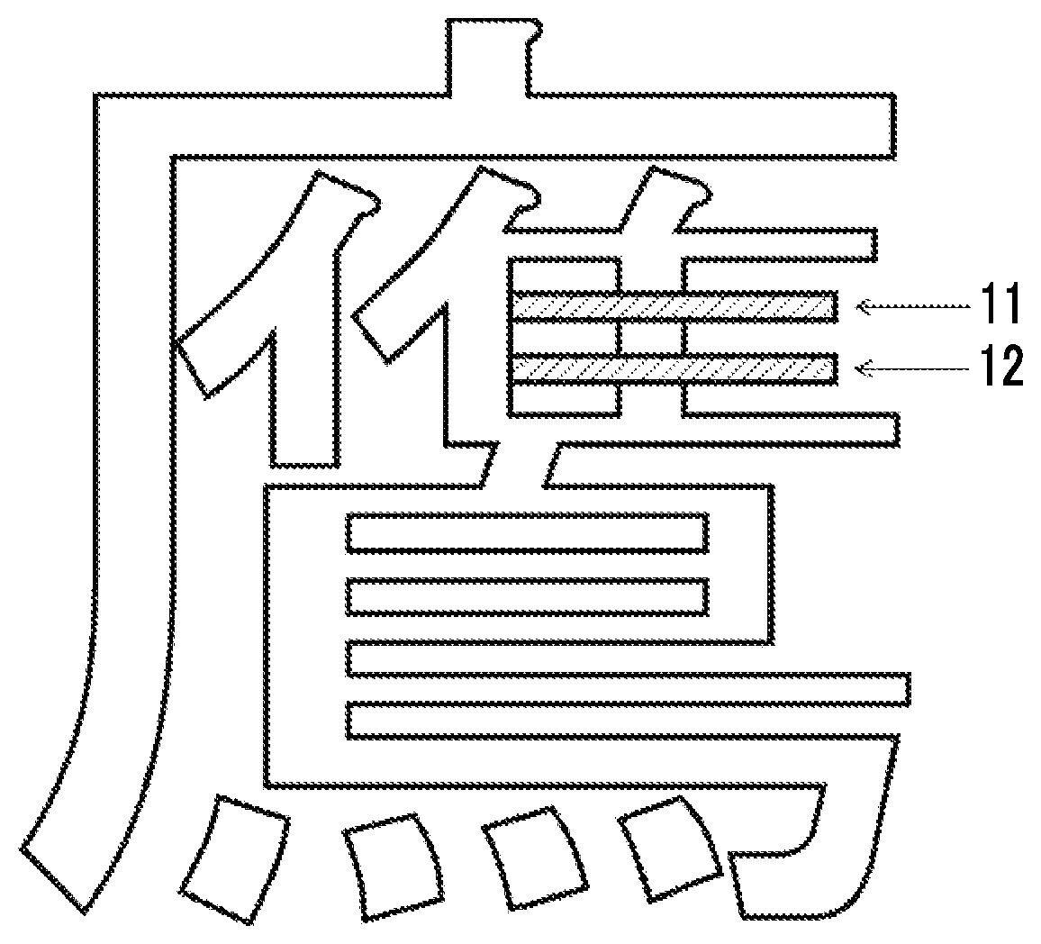 Patent US12480015 — Ink jet ink set for impermeable base material, image recording method, image recorded material, laminate, and method of producing laminate — Figure 1