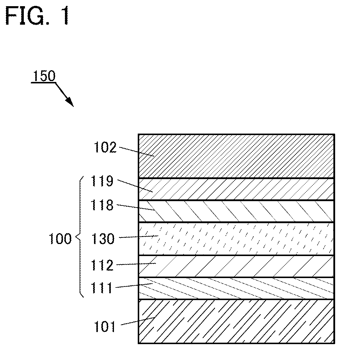 Patent US12480038 — Light-emitting element, display device, electronic device, and lighting device — Figure 1