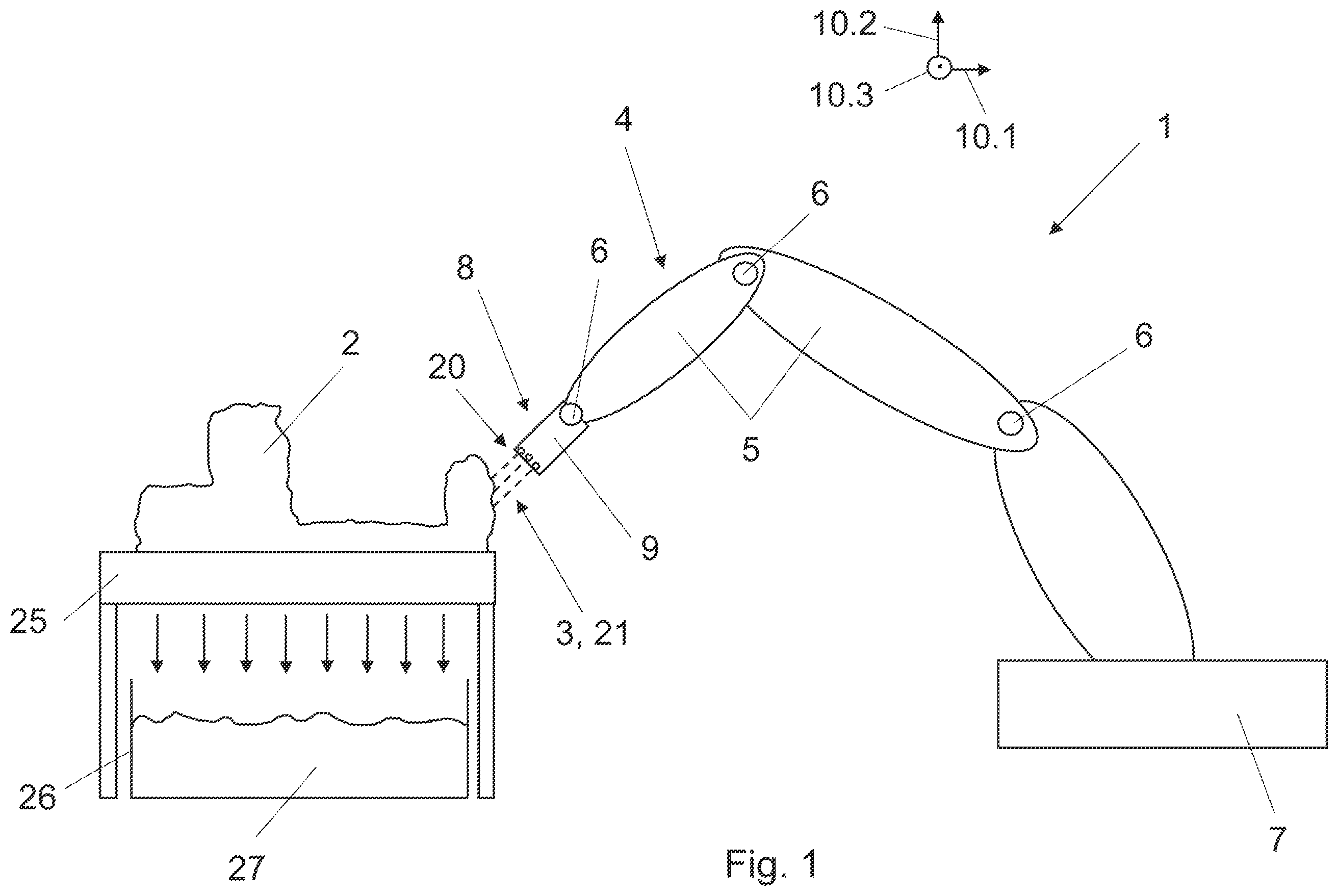 Patent US12480236 — Apparatus for bonding a fiber structure — Figure 1