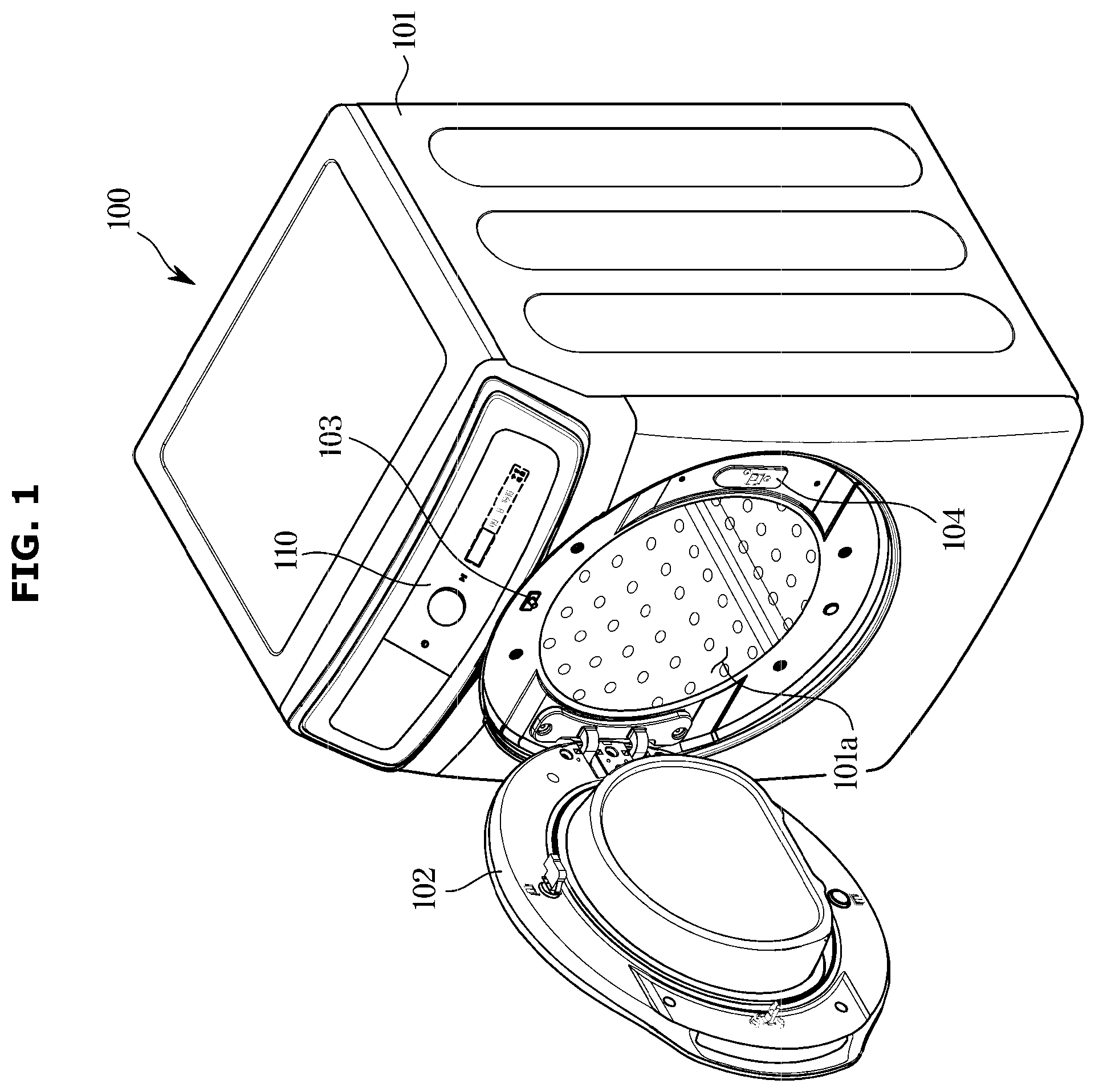 Patent US12480244 — Washing machine, control method therefor and control panel therefore — Figure 1