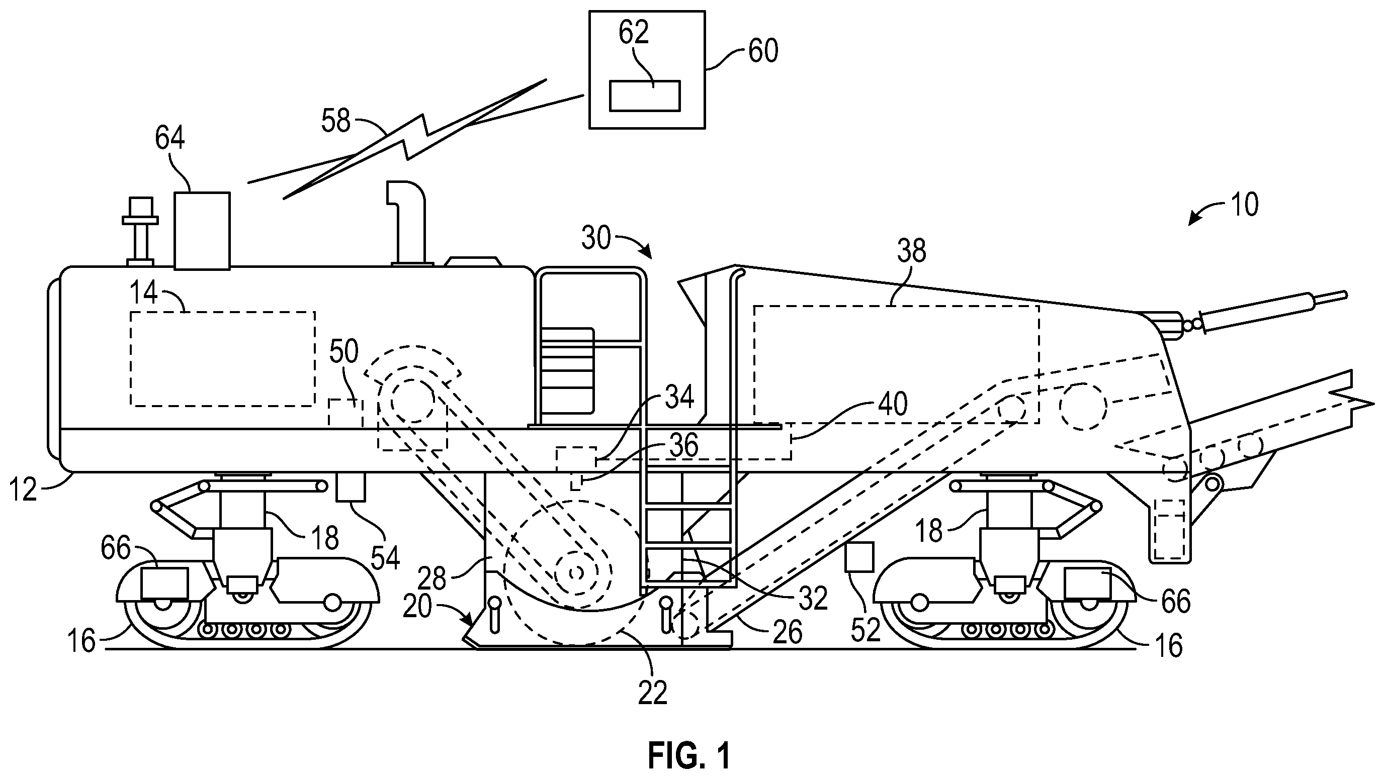 Patent US12480264 — System for determining volume of material being cut — Figure 1
