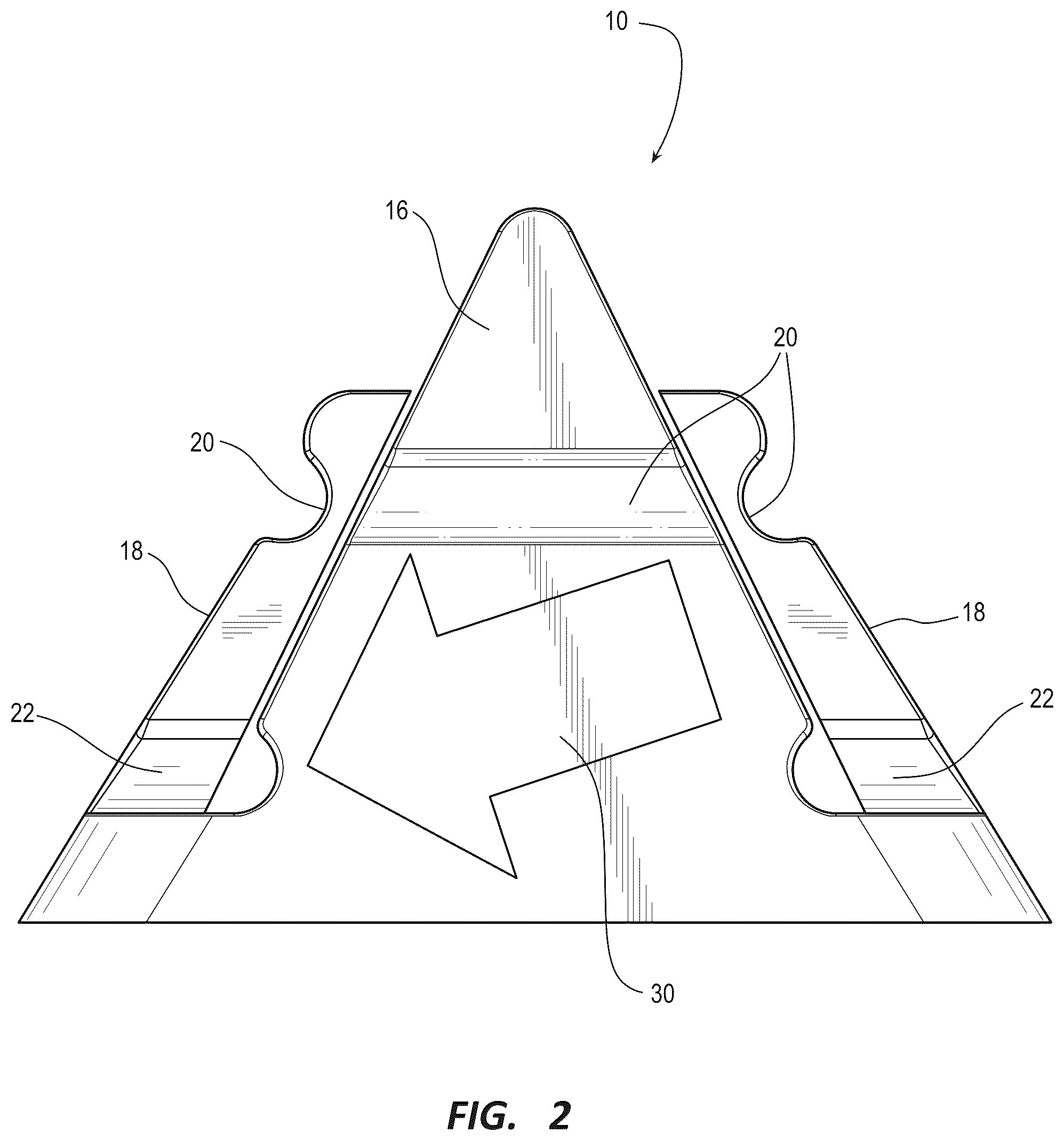 Patent US12480267 Figure 2 – Indicator sleeve for a traffic director