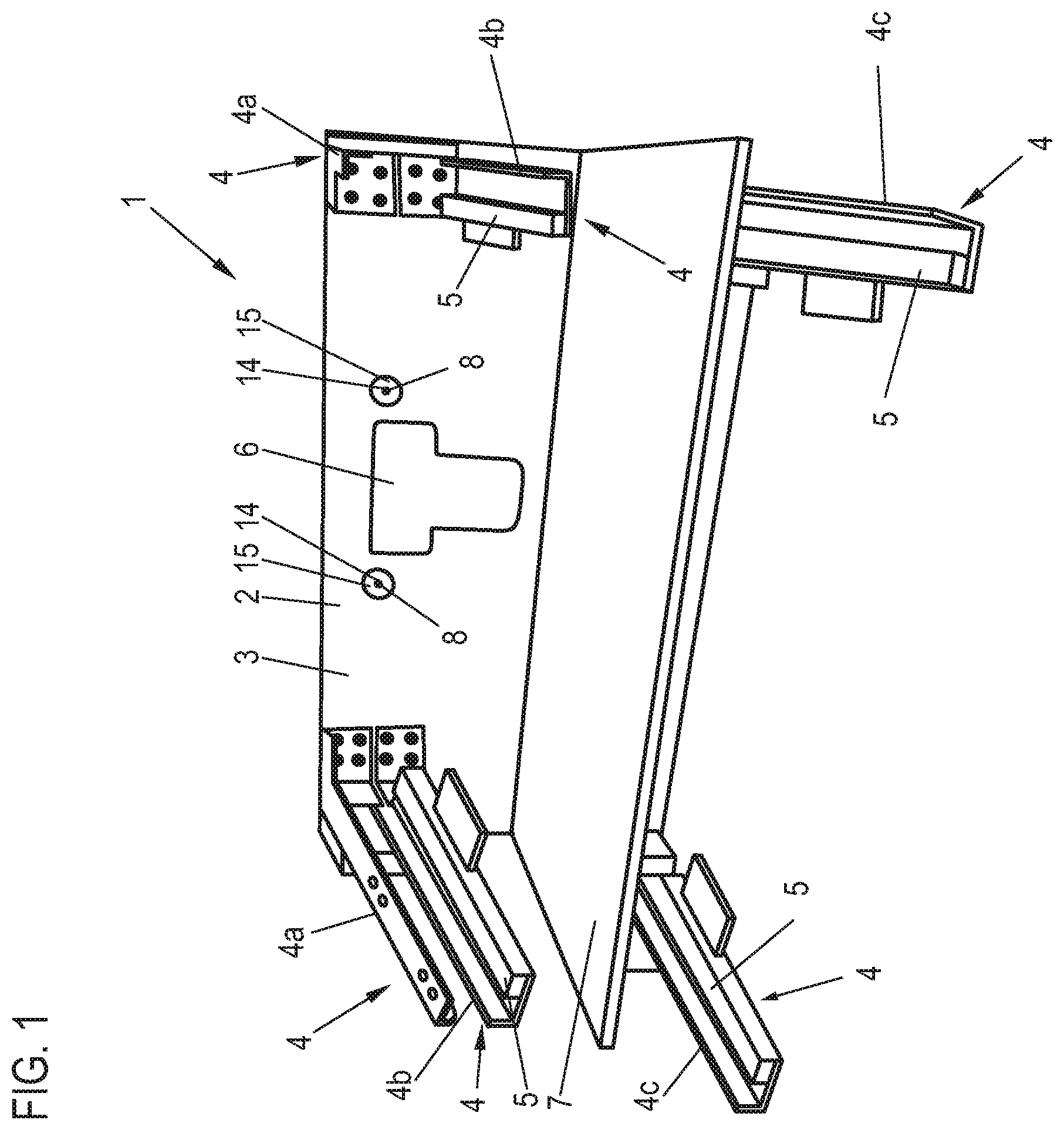 Patent US12480298 — Sanitary furniture to be hung on the wall — Figure 1