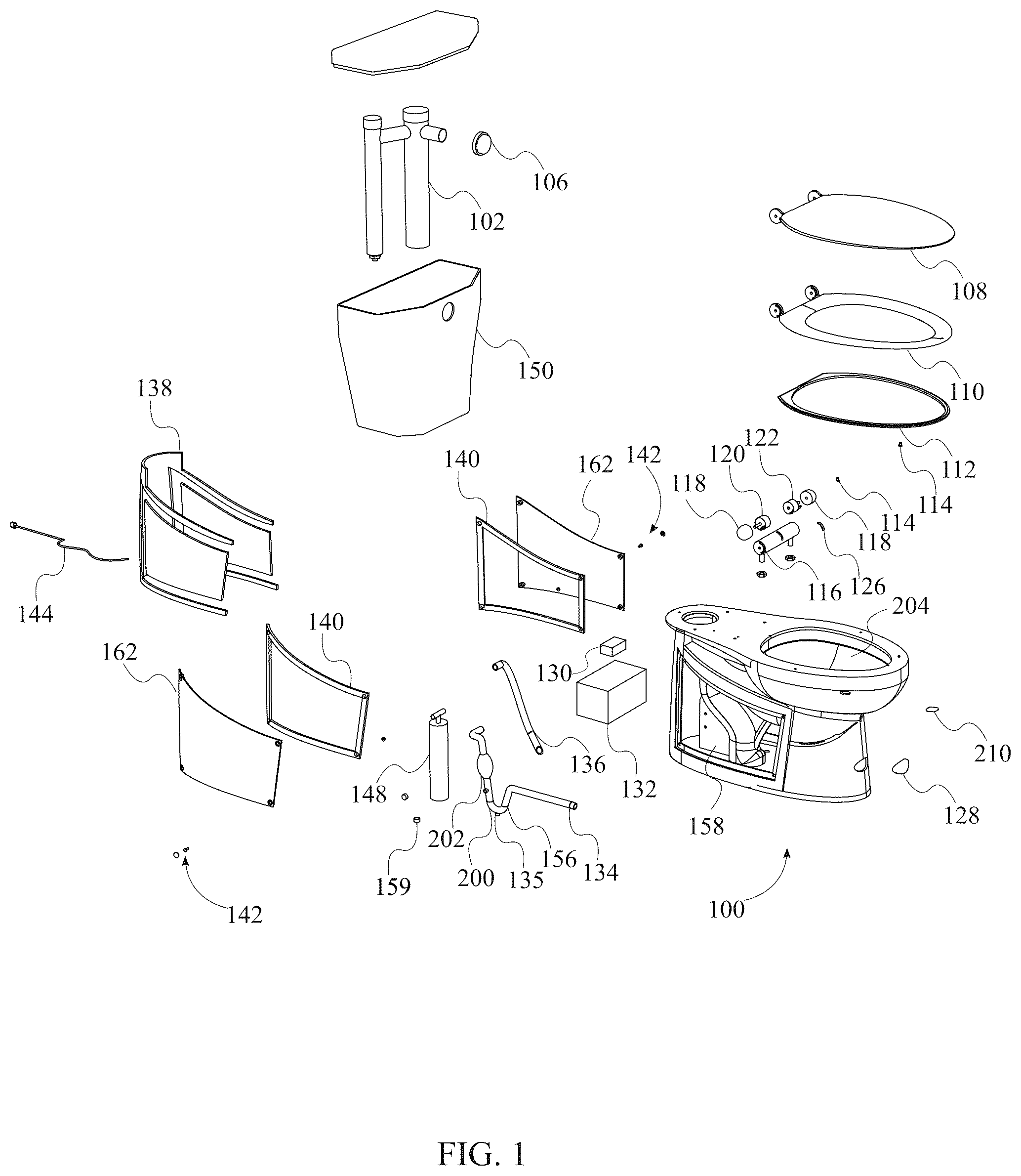 Patent US12480299 — Toilet vacuum system — Figure 1