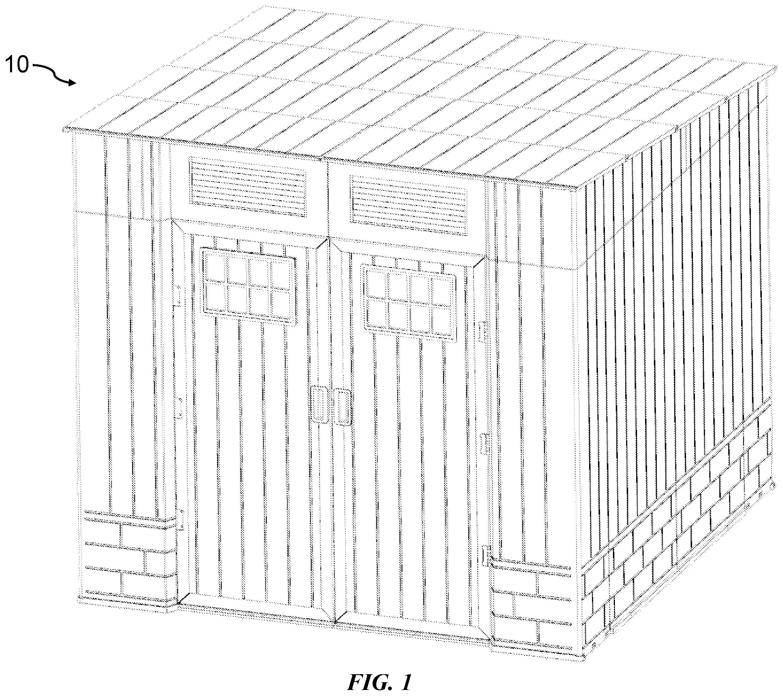 Patent US12480303 — Storage shed structure — Figure 1