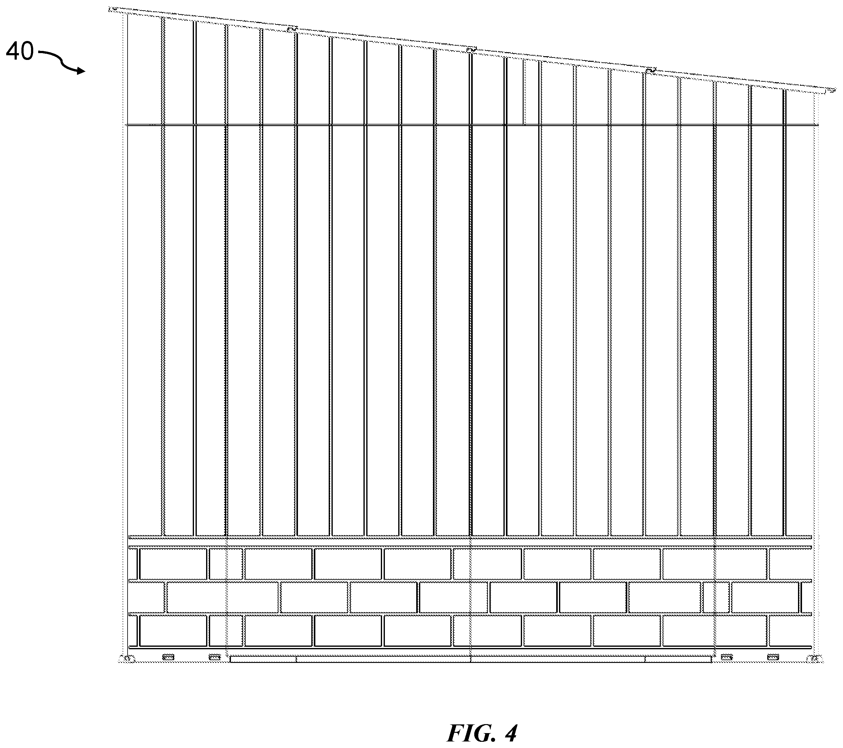 Patent US12480303 Figure 4 – Storage shed structure