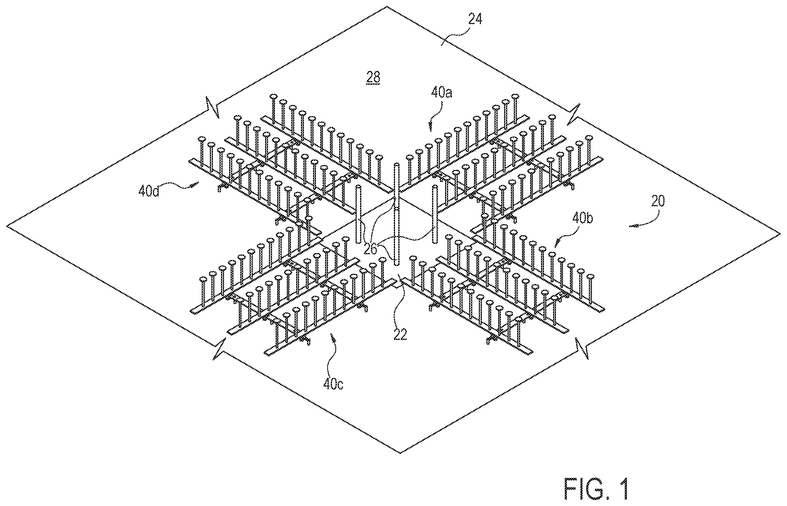 Patent US12480304 Figure 1 – Stud rail systems and methods for use in reinforced concrete structures
