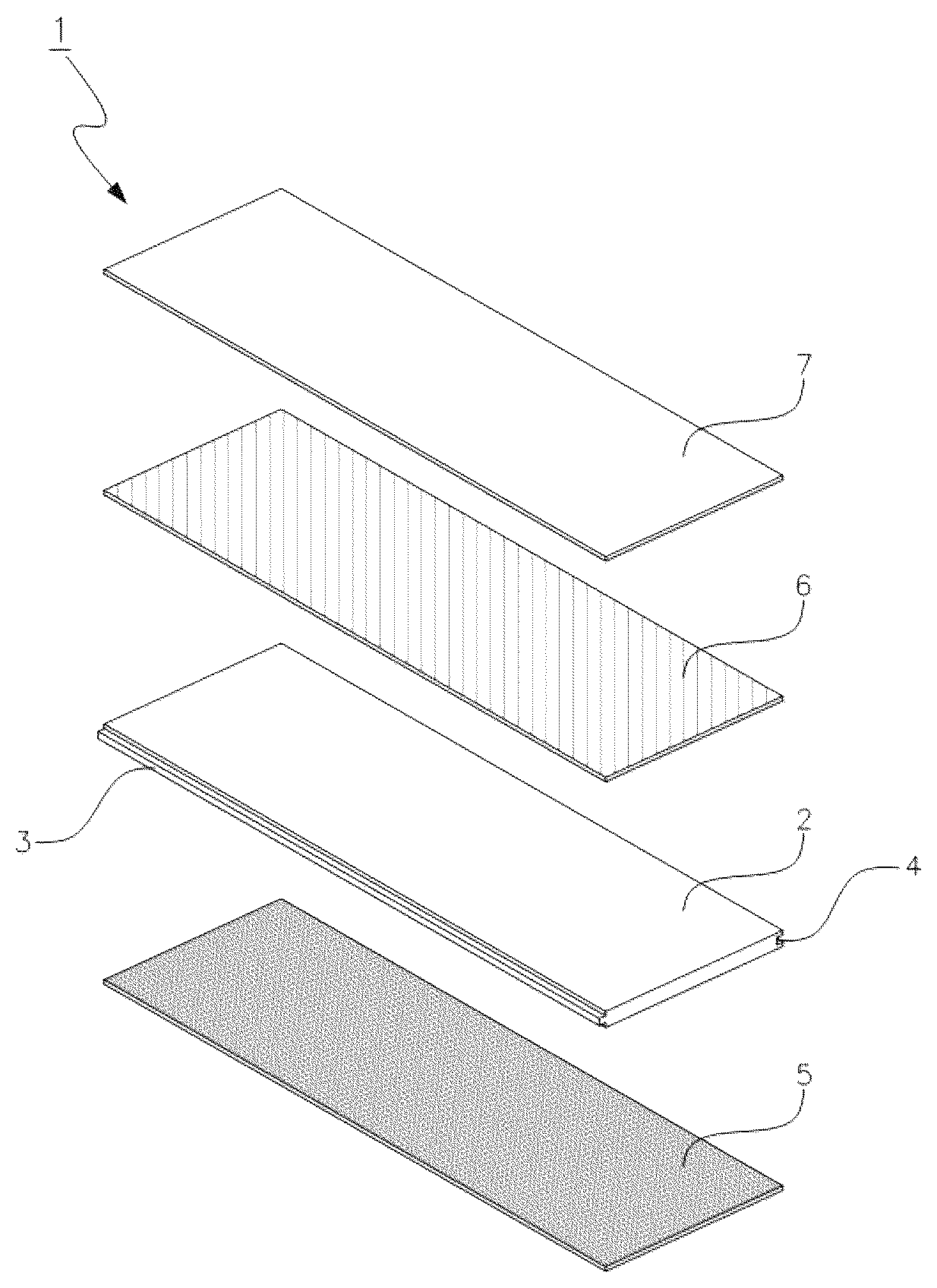 Patent US12480316 — Floor material having nano hybrid UV coating layer — Figure 1