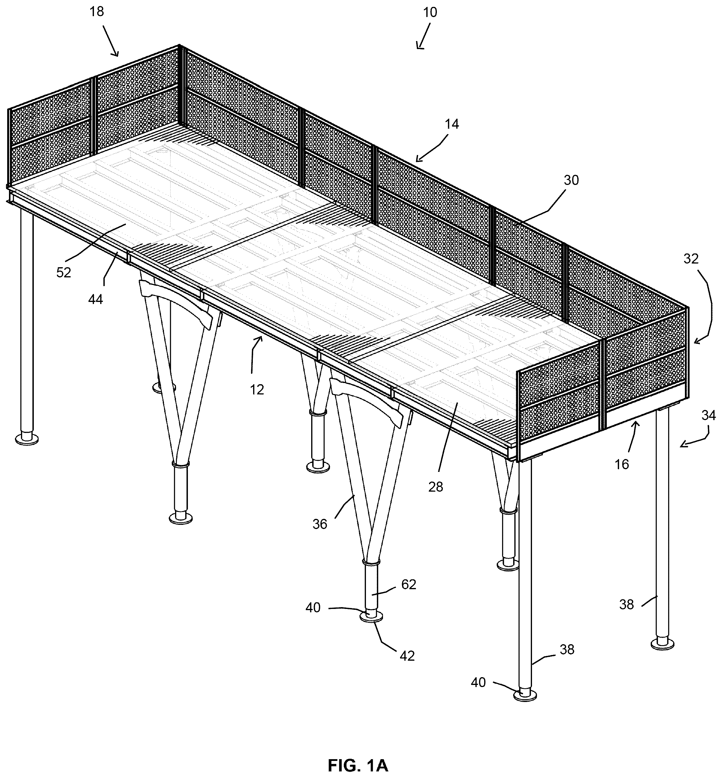 Patent US12480317 Figure 1 – Sidewalk shed