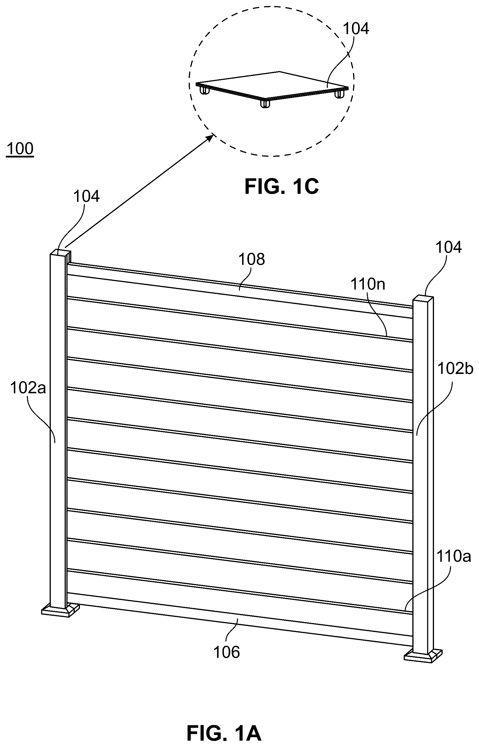 Patent US12480328 — System and method for vertical and horizontal in-fill installation — Figure 1