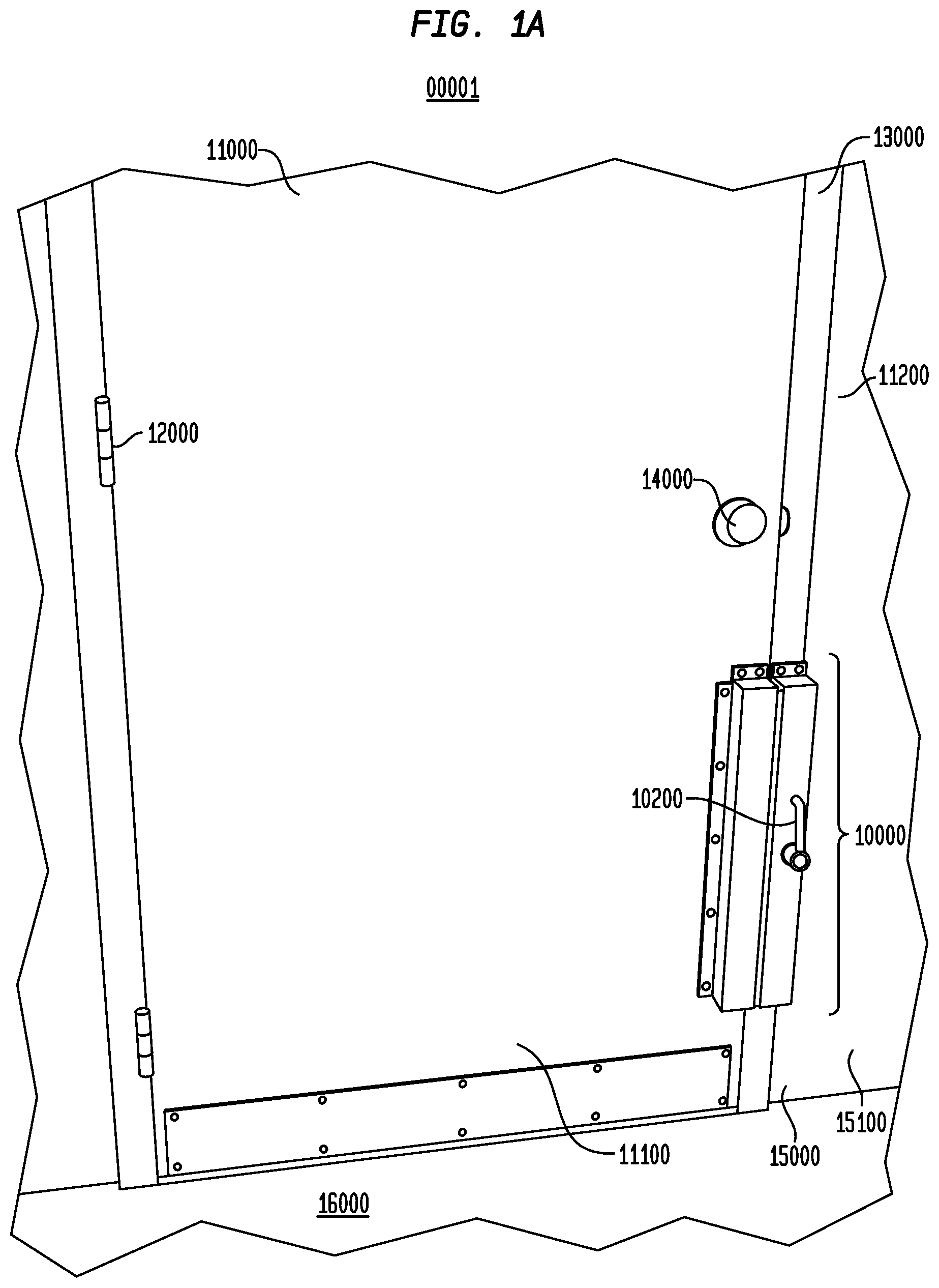Patent US12480332 — Systems and methods for preventing the opening of a door by unauthorized personnel — Figure 1