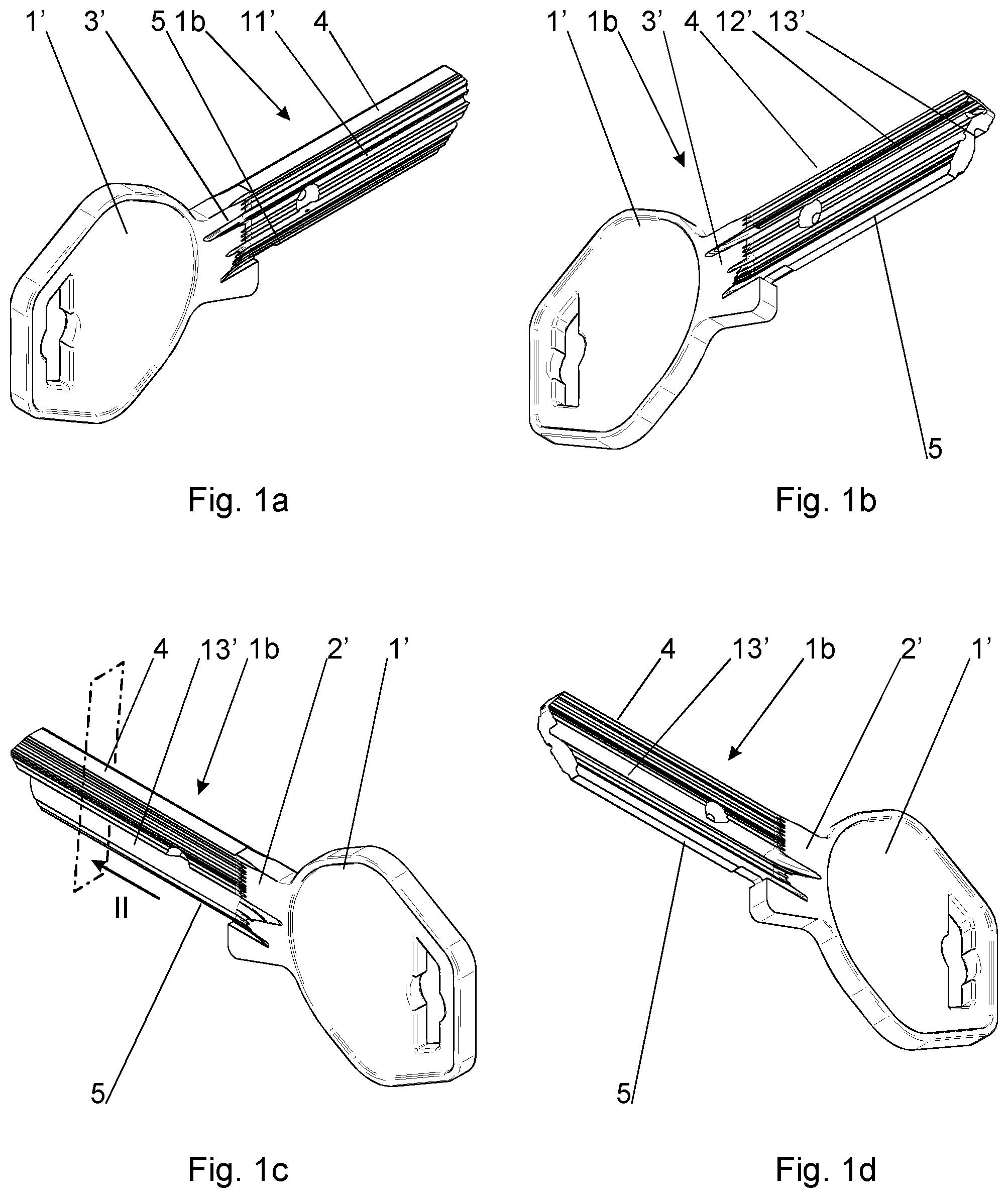 Patent US12480334 — Flat key for a locking cylinder — Figure 1
