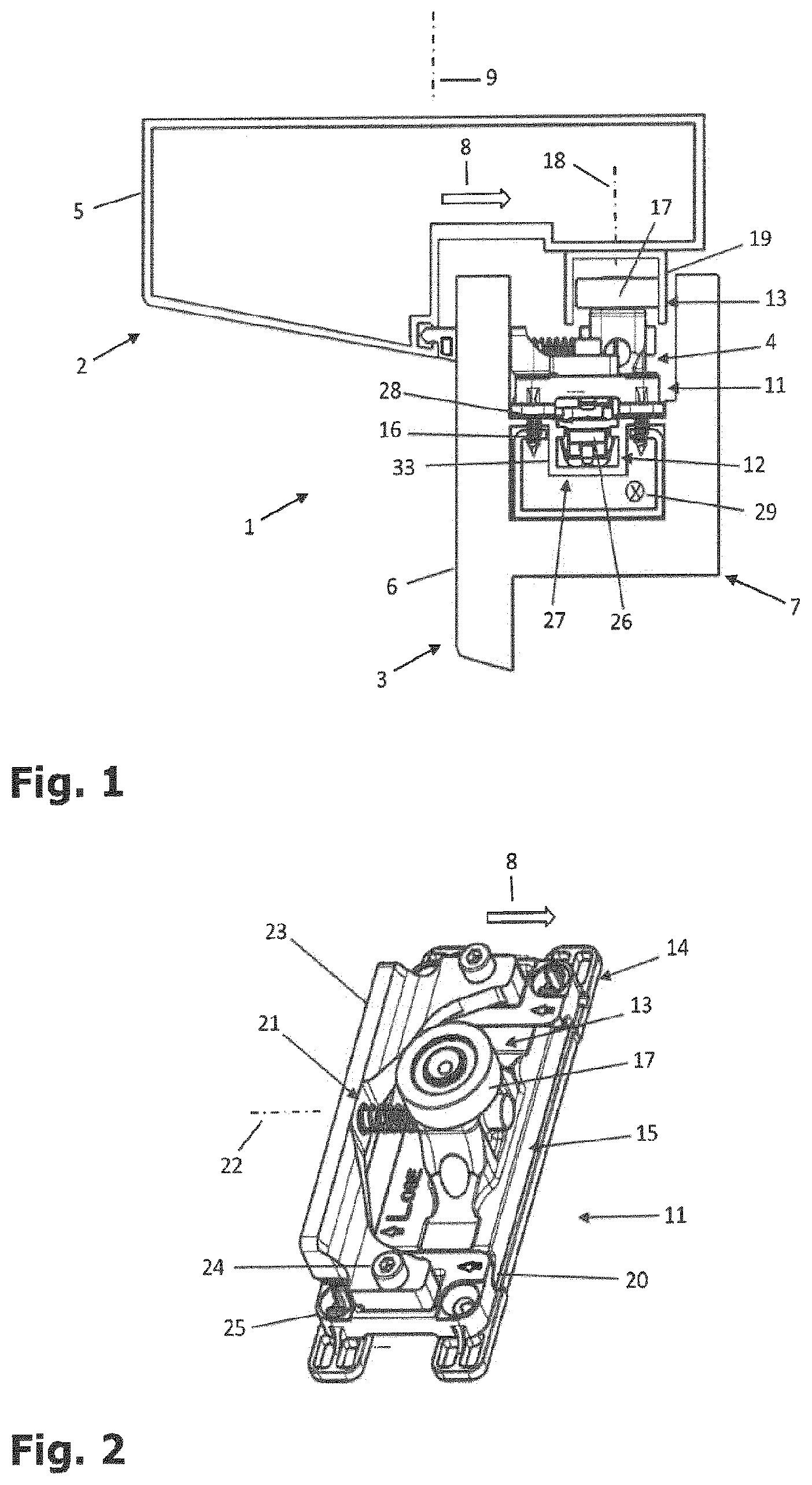 Patent US12480344 — Fitting assembly for arranging between a fixed frame and a leaf of a window or door — Figure 1
