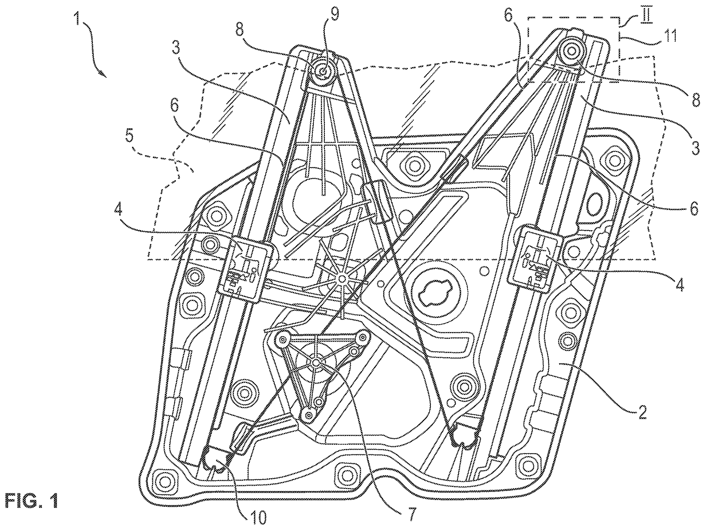 Patent US12480348 — Deflection device for a motor vehicle window lift, window lift and door module — Figure 1