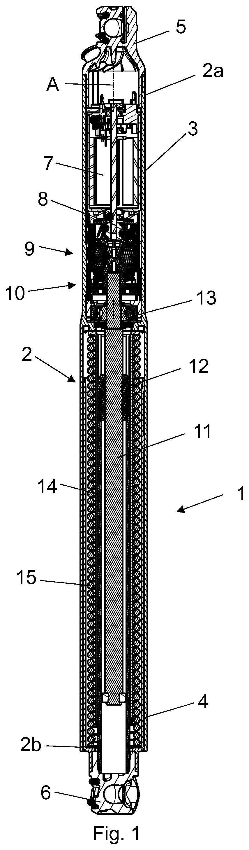Patent US12480350 Figure 1 – Drive device for an adjustable vehicle flap